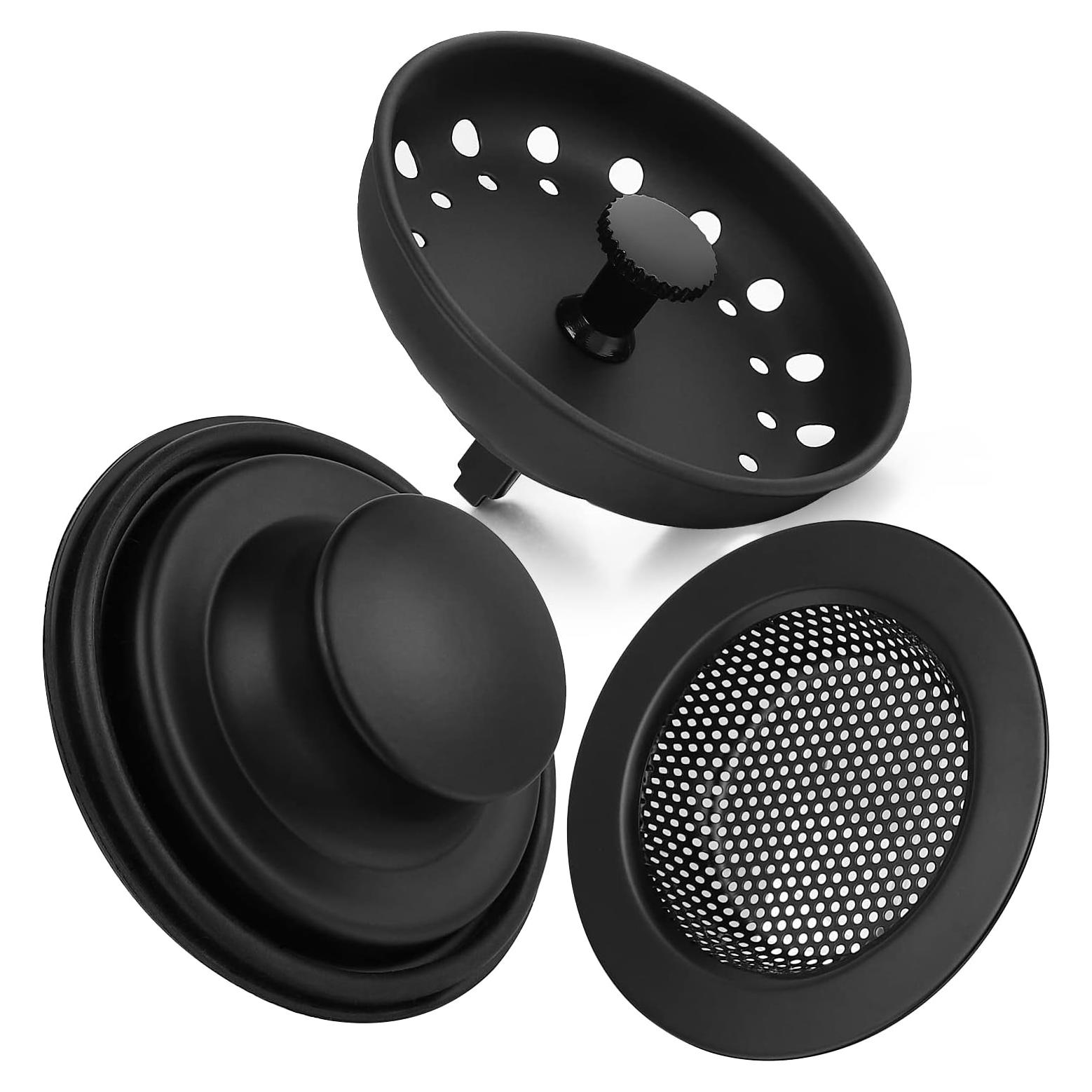 Colador de Fregadero Carry360 3 Paquetes Acero Inoxidable Negro