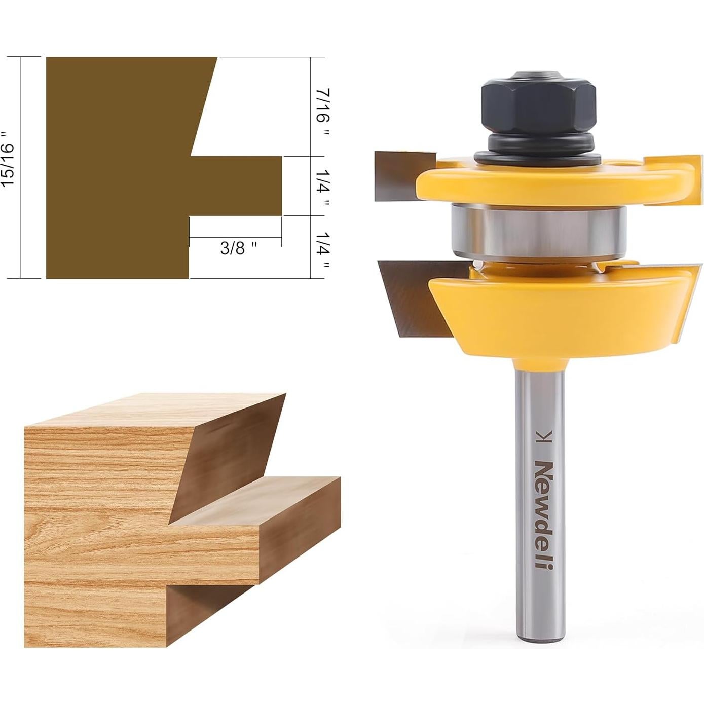 Juego de 2 Fresas para Riel y Estilo Shaker 1/4" NuevoDeli