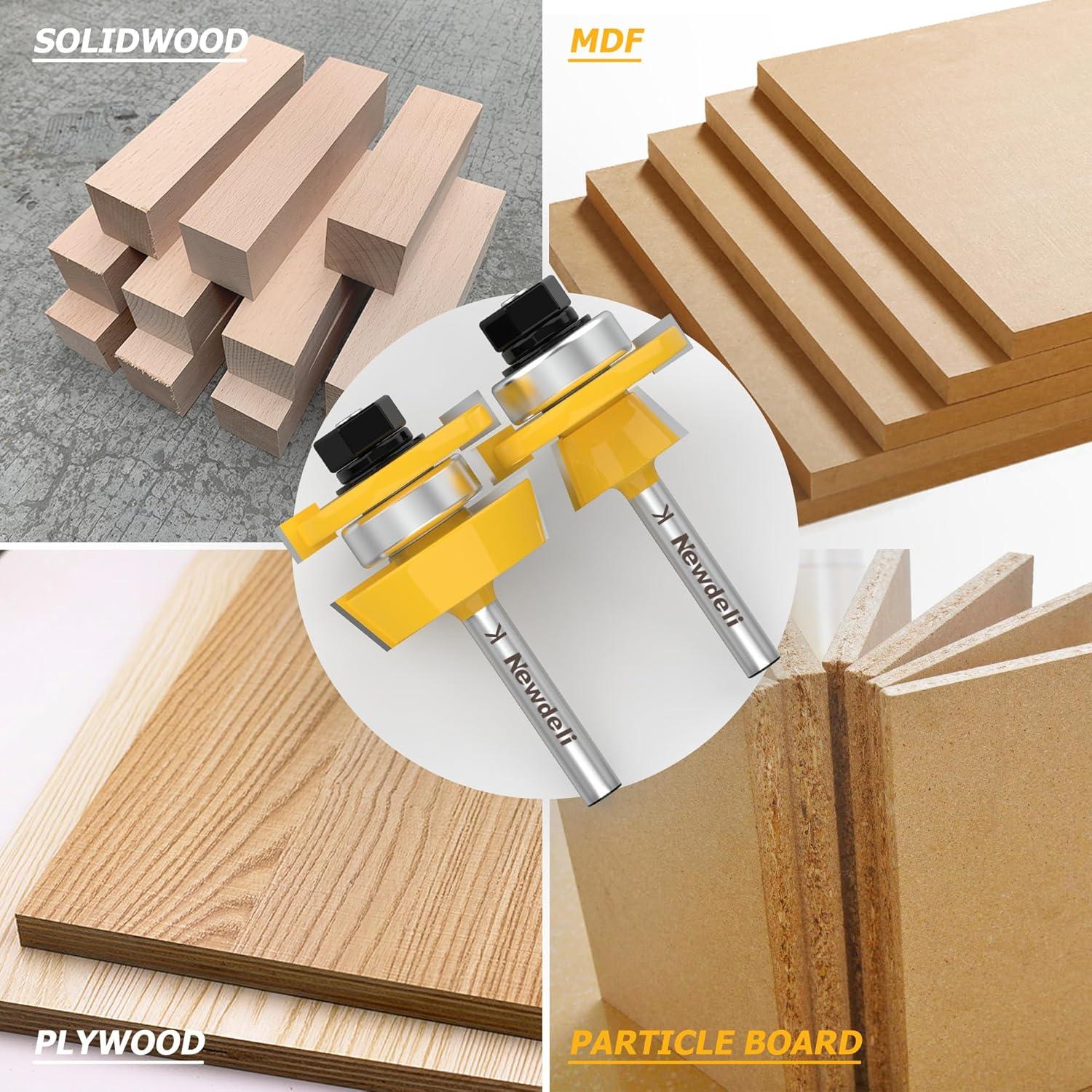 Juego de 2 Fresas para Riel y Estilo Shaker 1/4" NuevoDeli