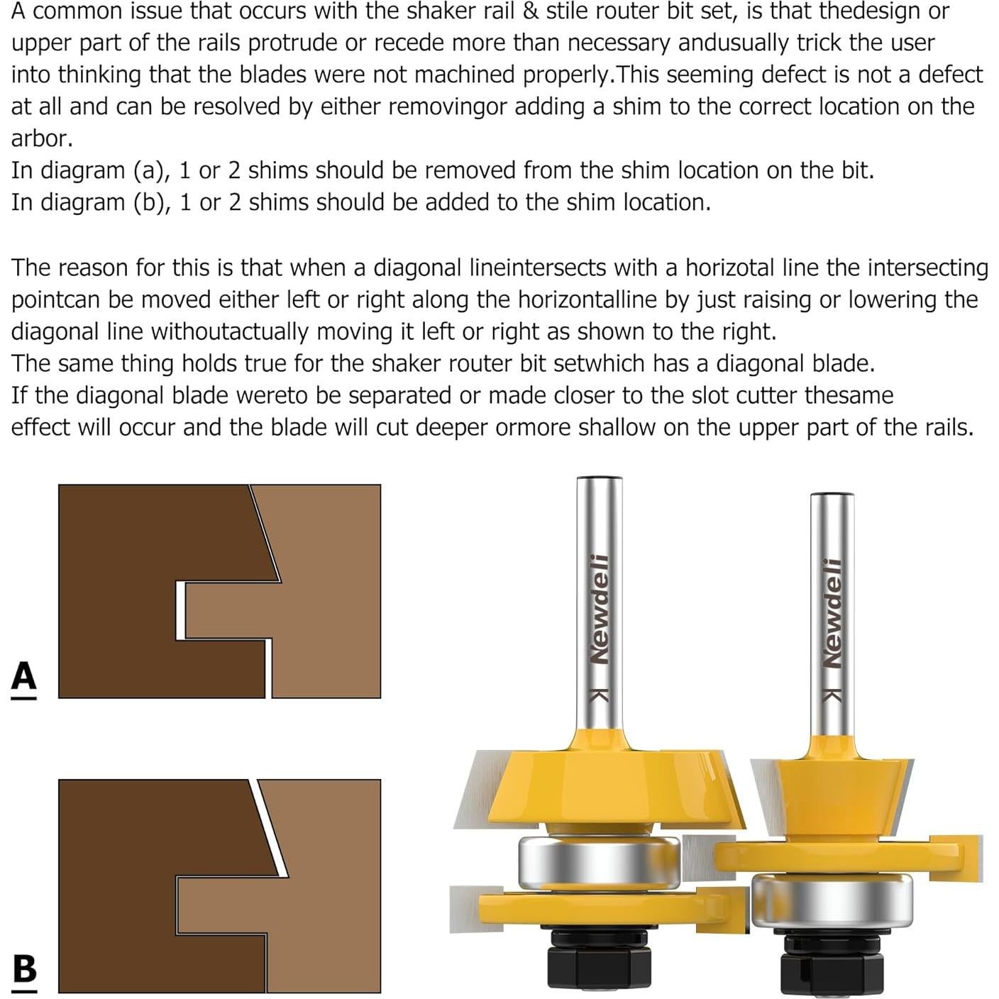 Juego de 2 Fresas para Riel y Estilo Shaker 1/4" NuevoDeli