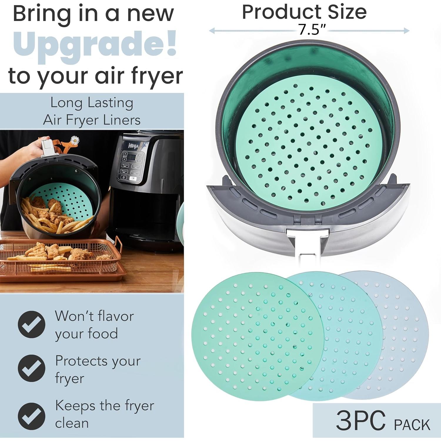 Forros de Silicona Reutilizables Cee & Dee 19.05 cm para Freidora