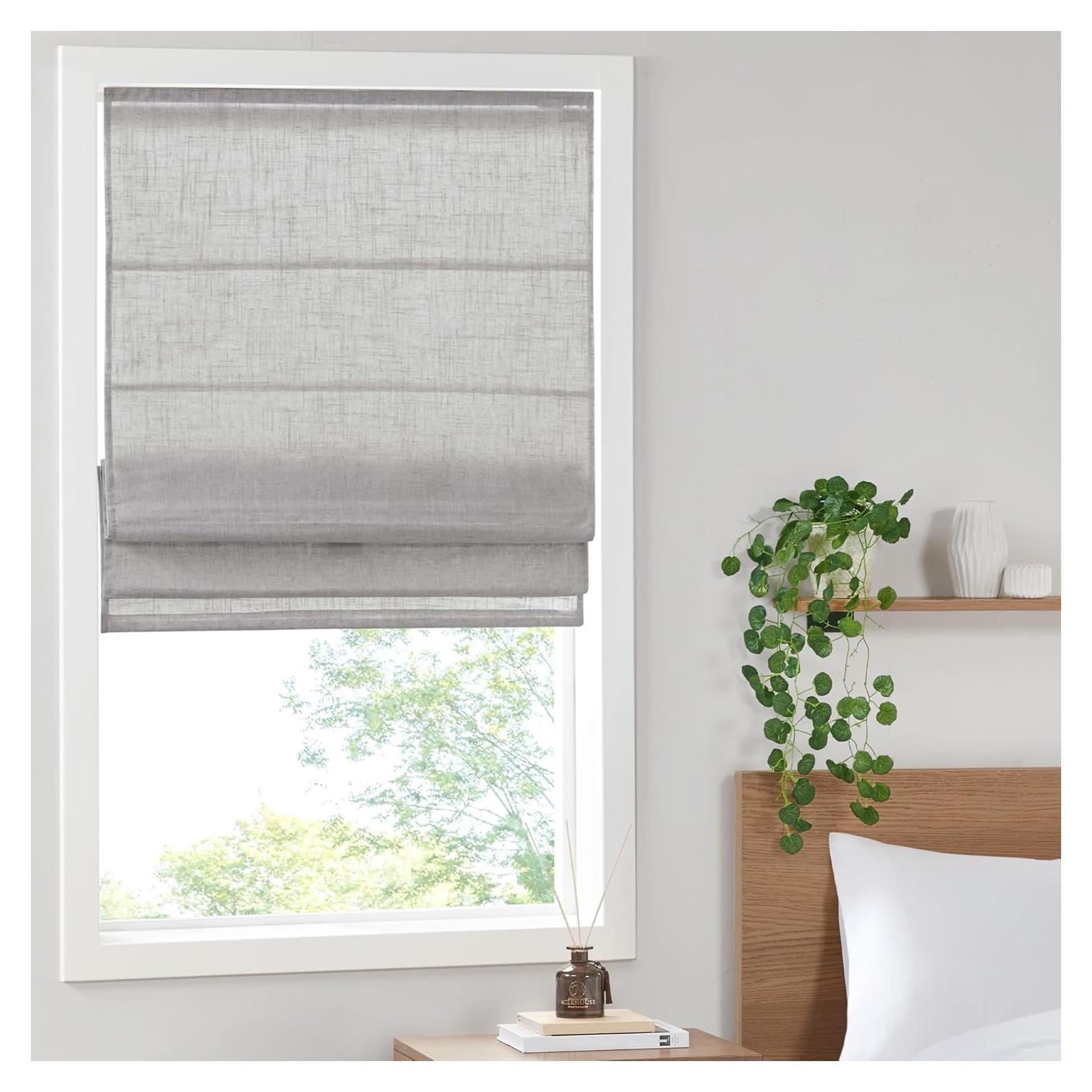 Cortina Romana Madison Park Kyler 27x64" Gris Filtradora Luz