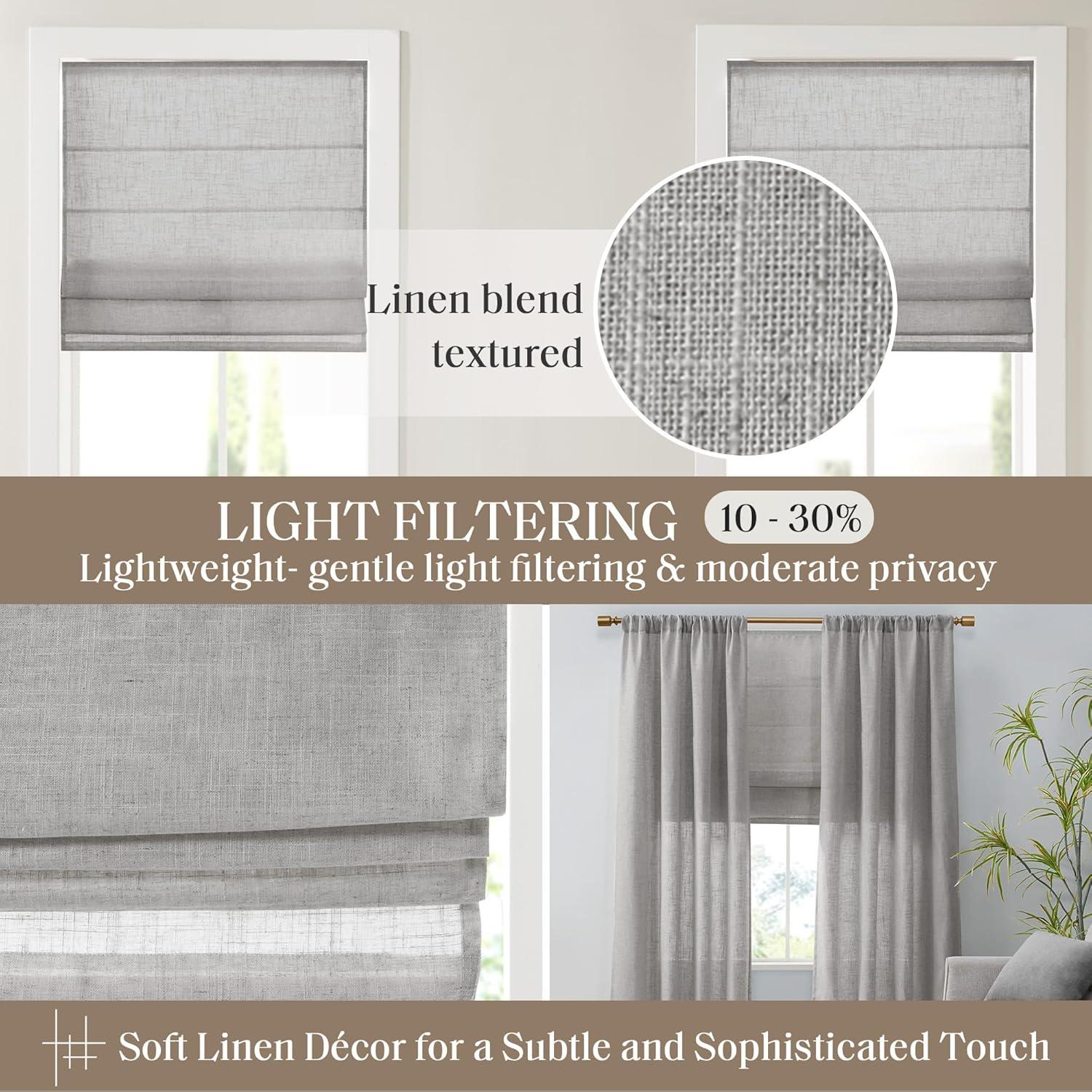 Cortina Romana Madison Park Kyler 27x64" Gris Filtradora Luz