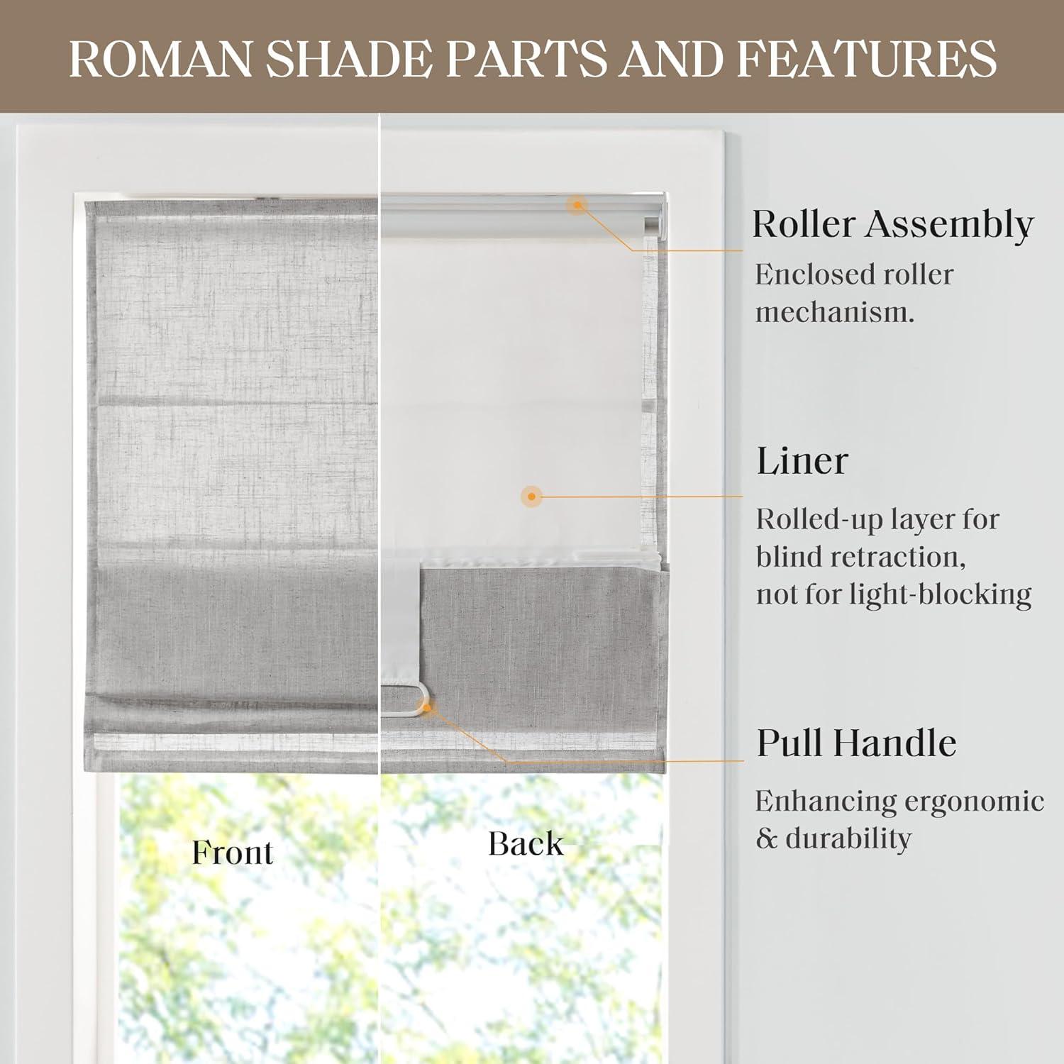 Cortina Romana Madison Park Kyler 27x64" Gris Filtradora Luz