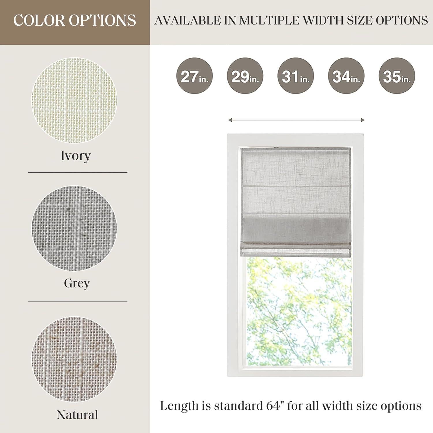 Cortina Romana Madison Park Kyler 27x64" Gris Filtradora Luz