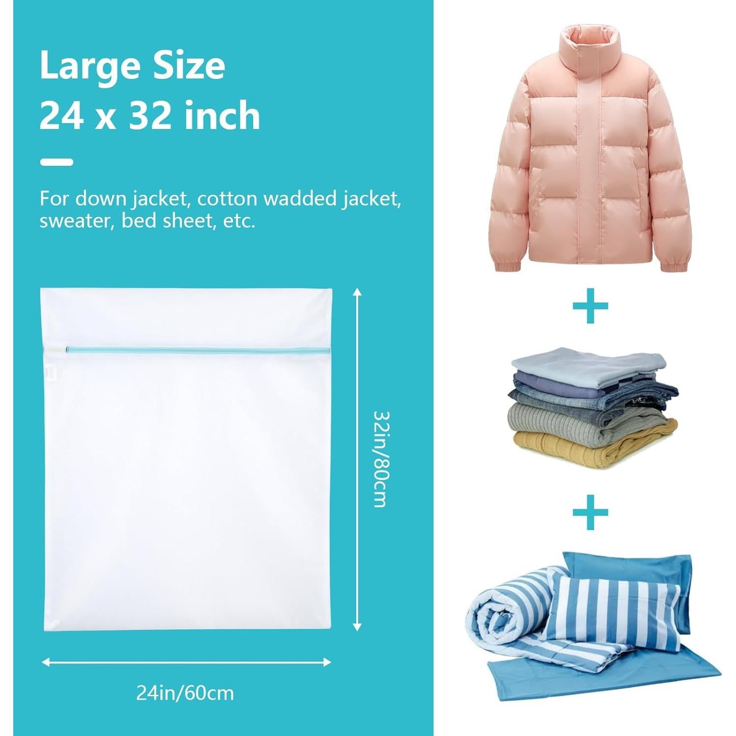 Bolsa de Lavandería OTraki 60x80 cm con Cremallera para Delicados