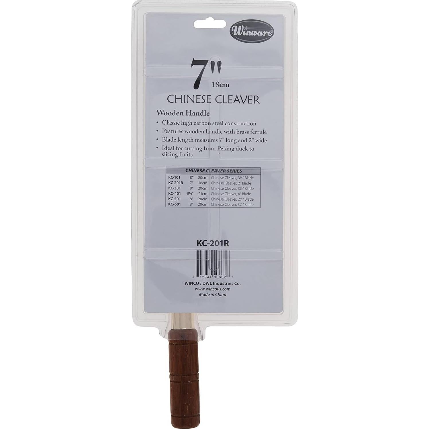 Cuchillo Chino Winco 17.15 cm Acero Inoxidable Mango Madera