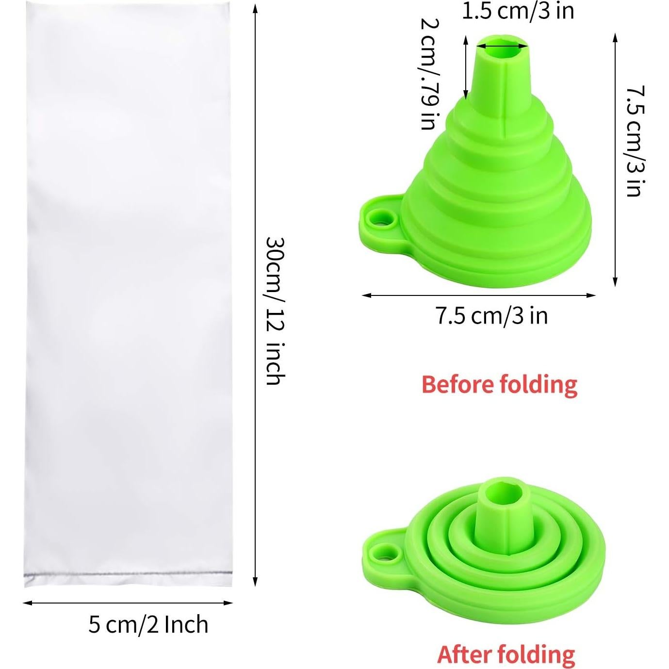 Bolsas de Helado Desechables Boao 240 Piezas con Embudo