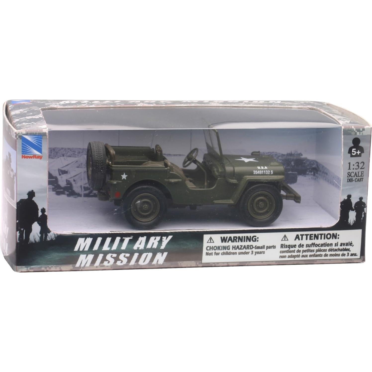Jeep Willys U.S.A. Ejército Verde 1/32 Diecast New Ray