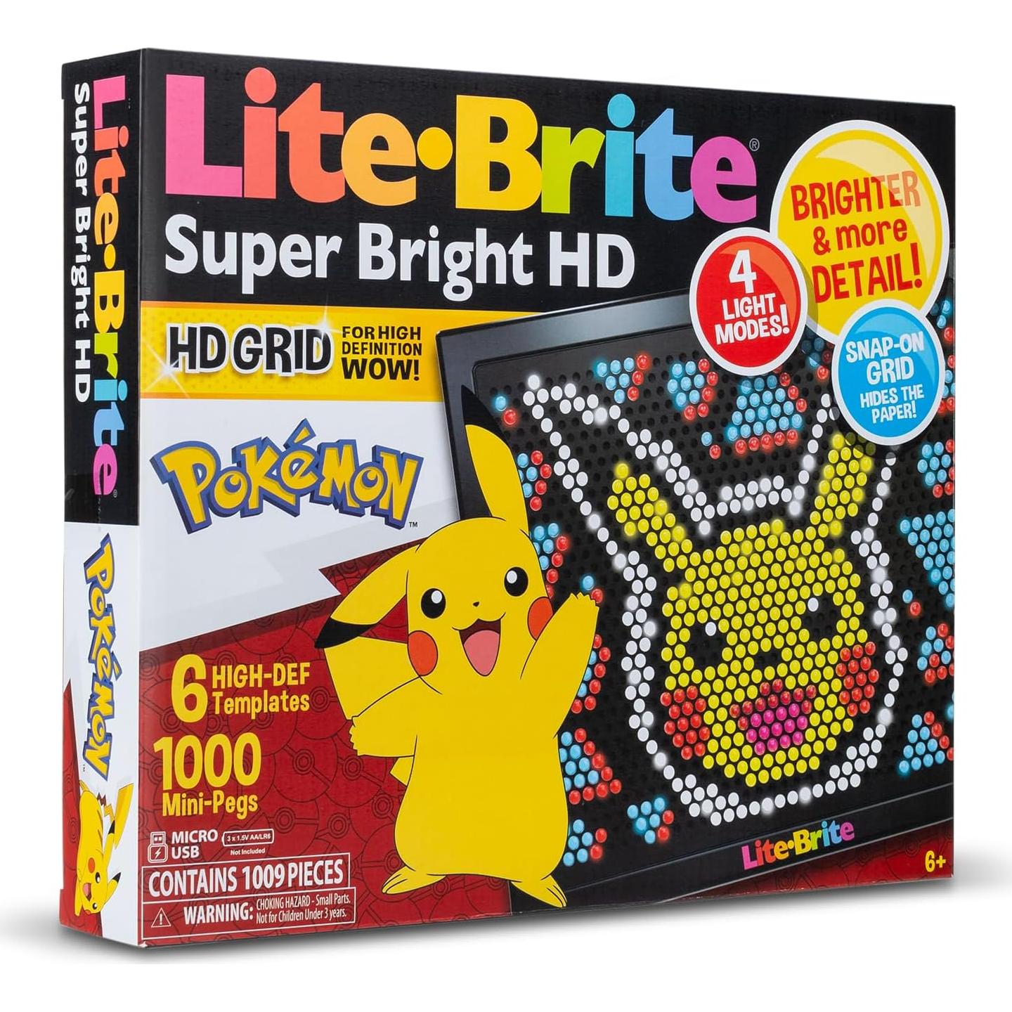 Lite Brite Super Bright HD Pokemon - Juego Creativo 6+