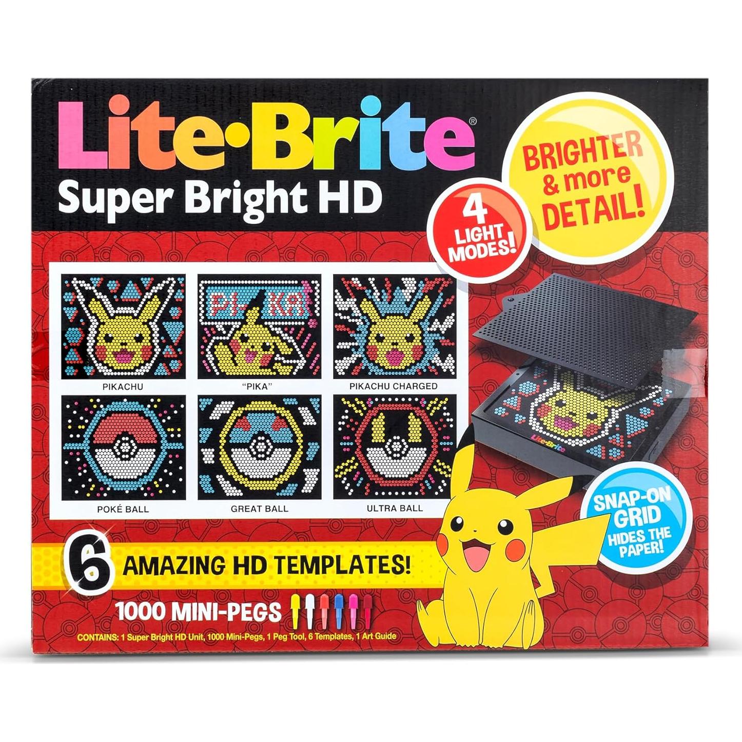 Lite Brite Super Bright HD Pokemon - Juego Creativo 6+