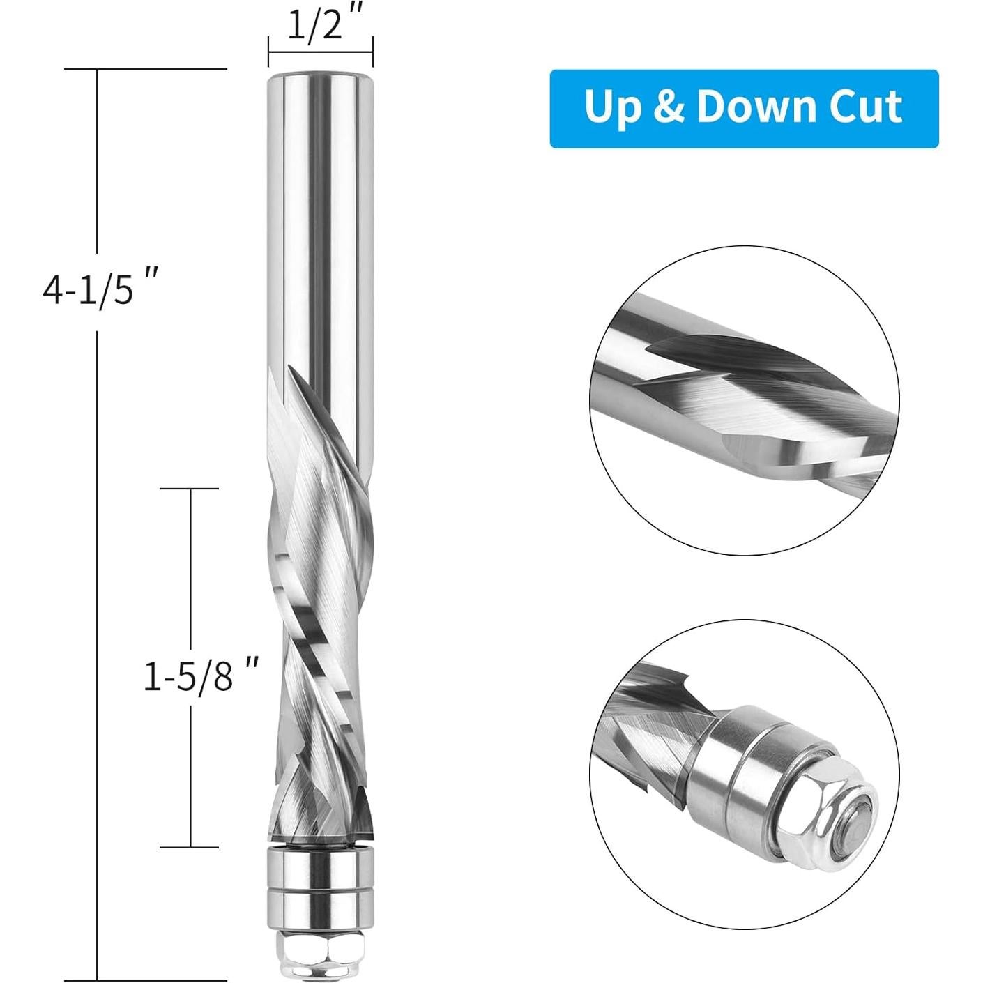 Fresa de enrutador EANOSIC 1/2" vástago 38mm corte plano