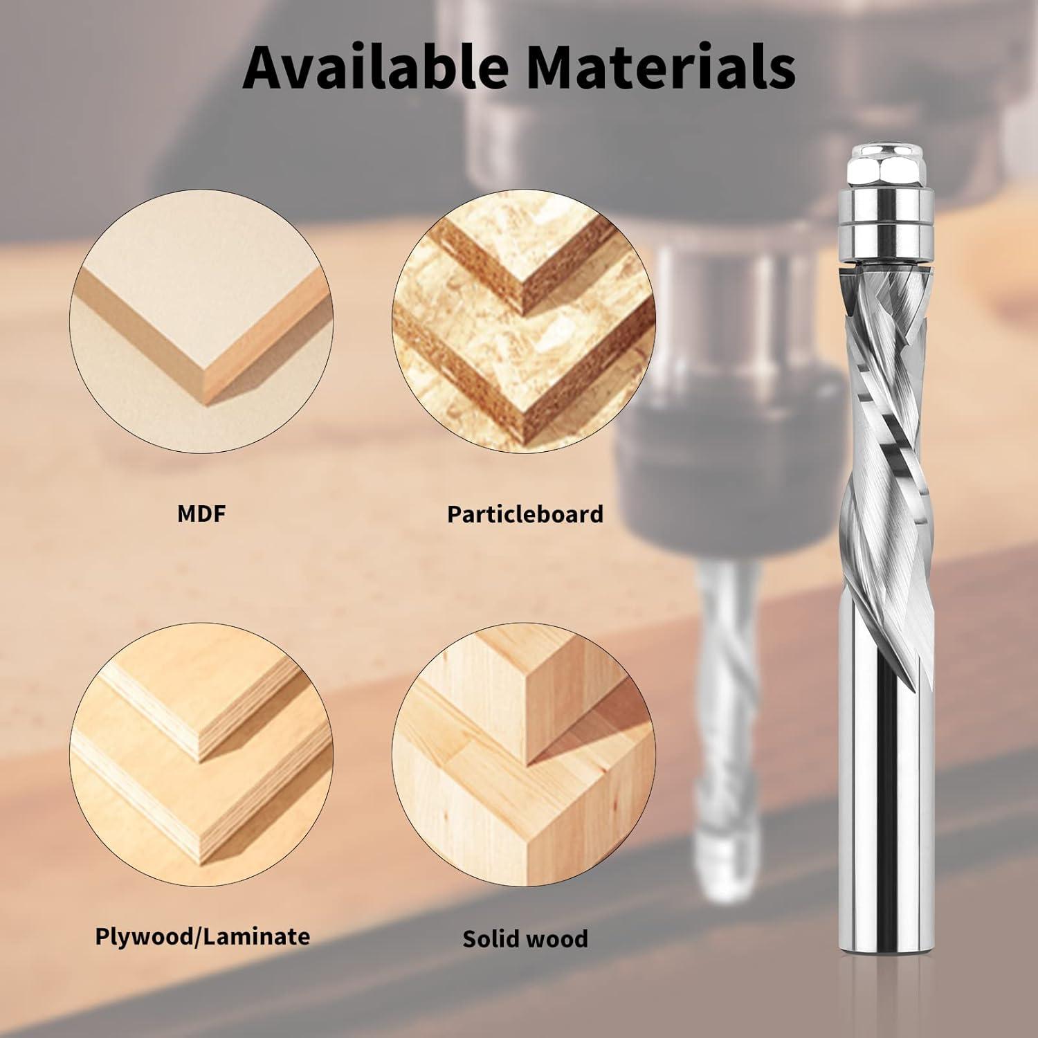 Fresa de enrutador EANOSIC 1/2" vástago 38mm corte plano