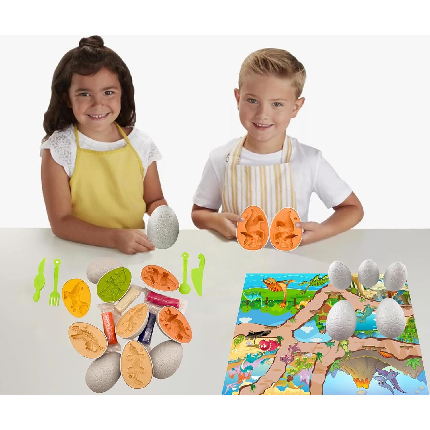 Conjunto de Huevos de Dinosaurio Playdough 5 Moldes 12 Paquetes