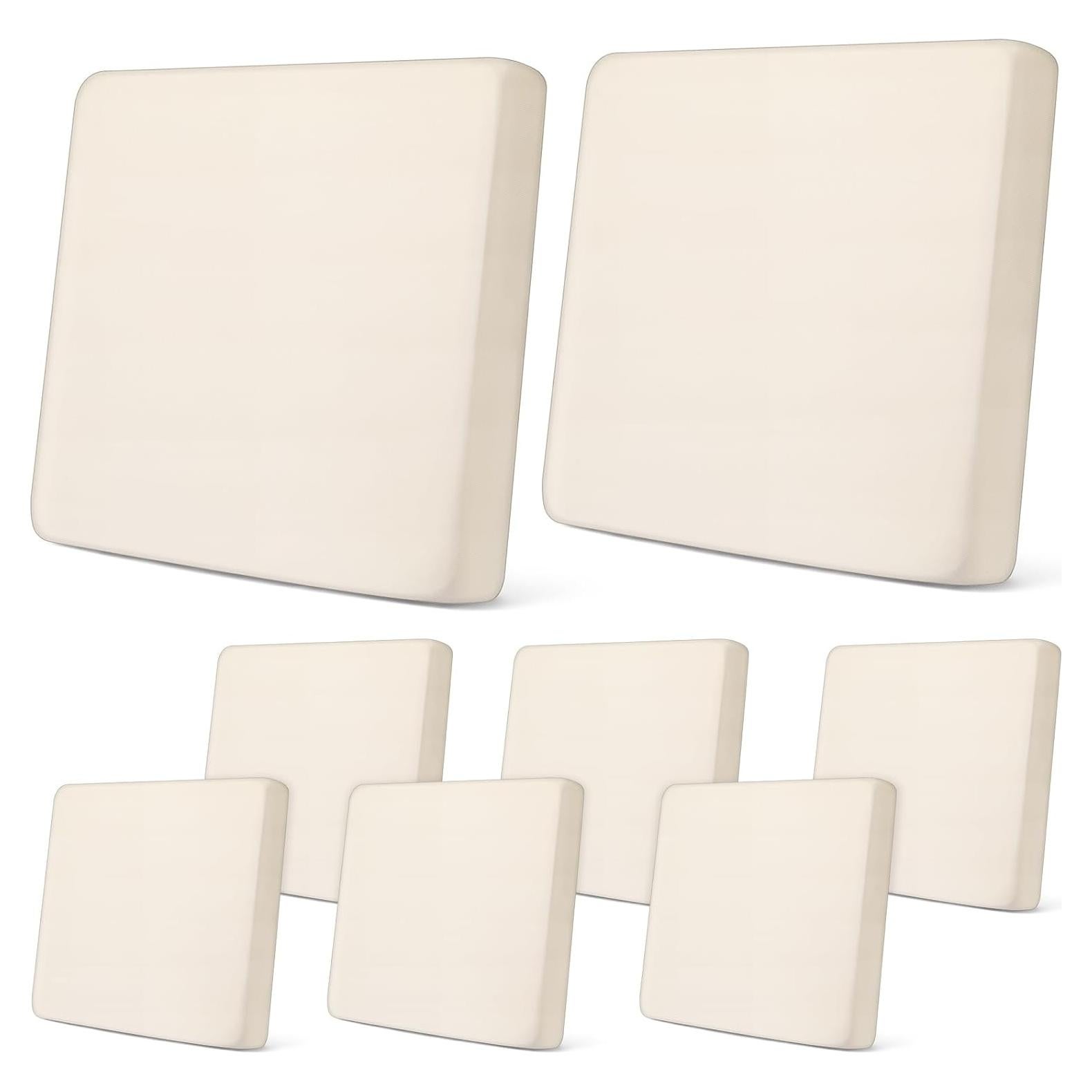 Fundas de Cojines para Sofá Newwiee 8 Piezas Beige Impermeables