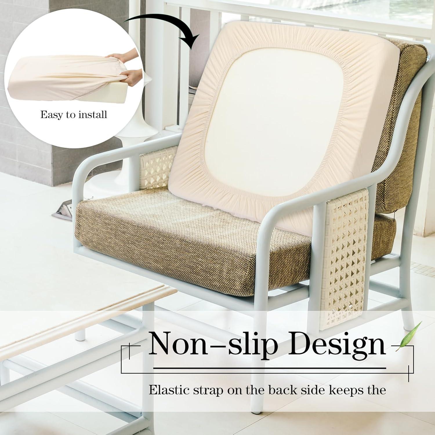 Fundas de Cojines para Sofá Newwiee 8 Piezas Beige Impermeables