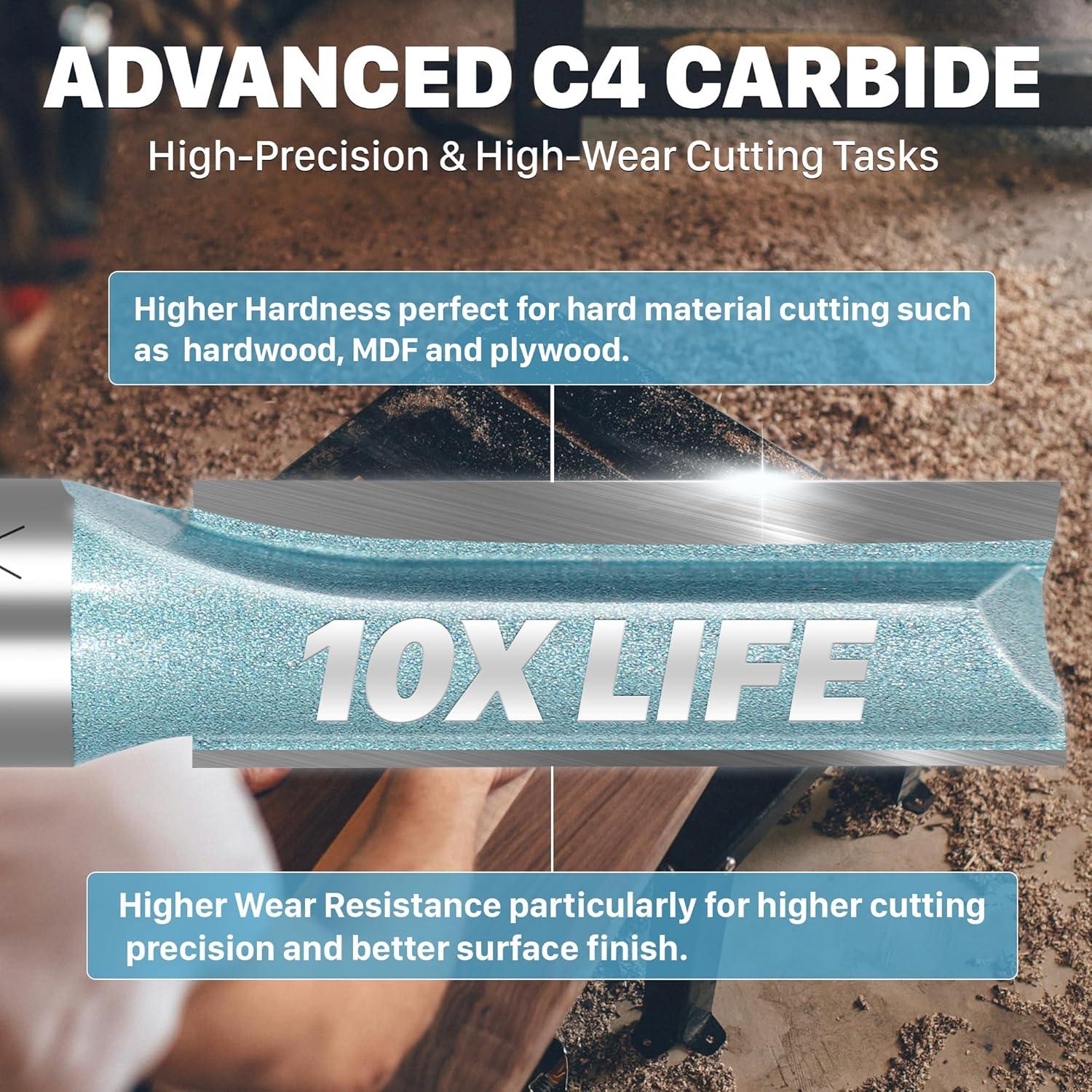 Fresa Recta Doble Filo KEENTECH 3/8" Carburo 3,18 cm