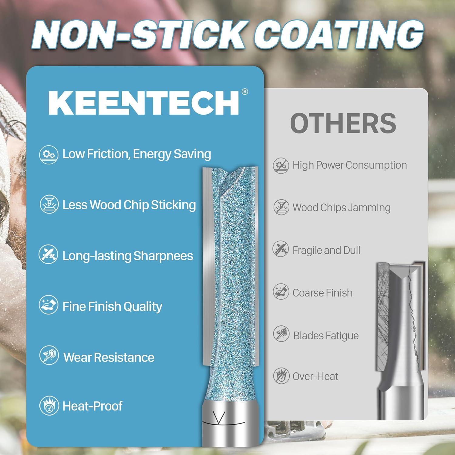 Fresa Recta Doble Filo KEENTECH 3/8" Carburo 3,18 cm