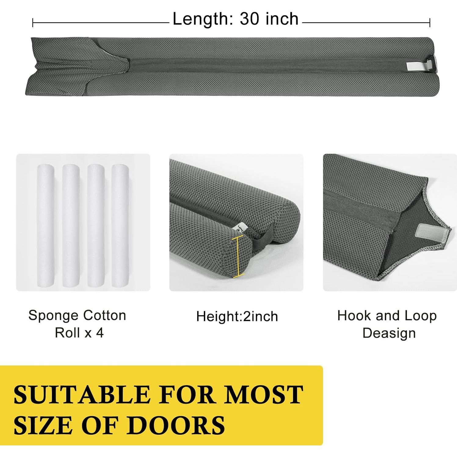 Tapón de Corrientes Fowong 30" Ajustable Gris - Bloqueador de Ruido