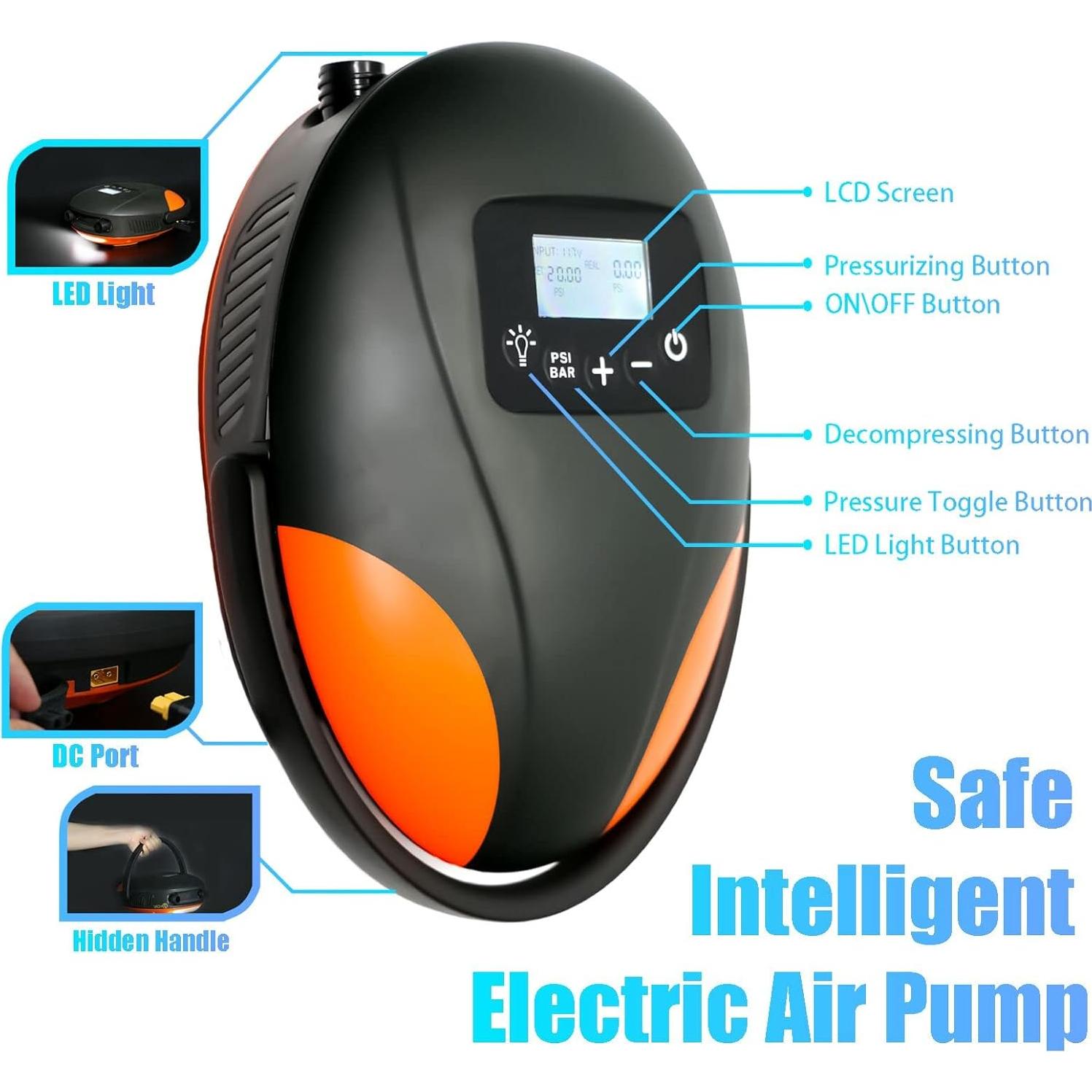 Bomba Eléctrica de Aire Furein para Paddle Board 20 PSI