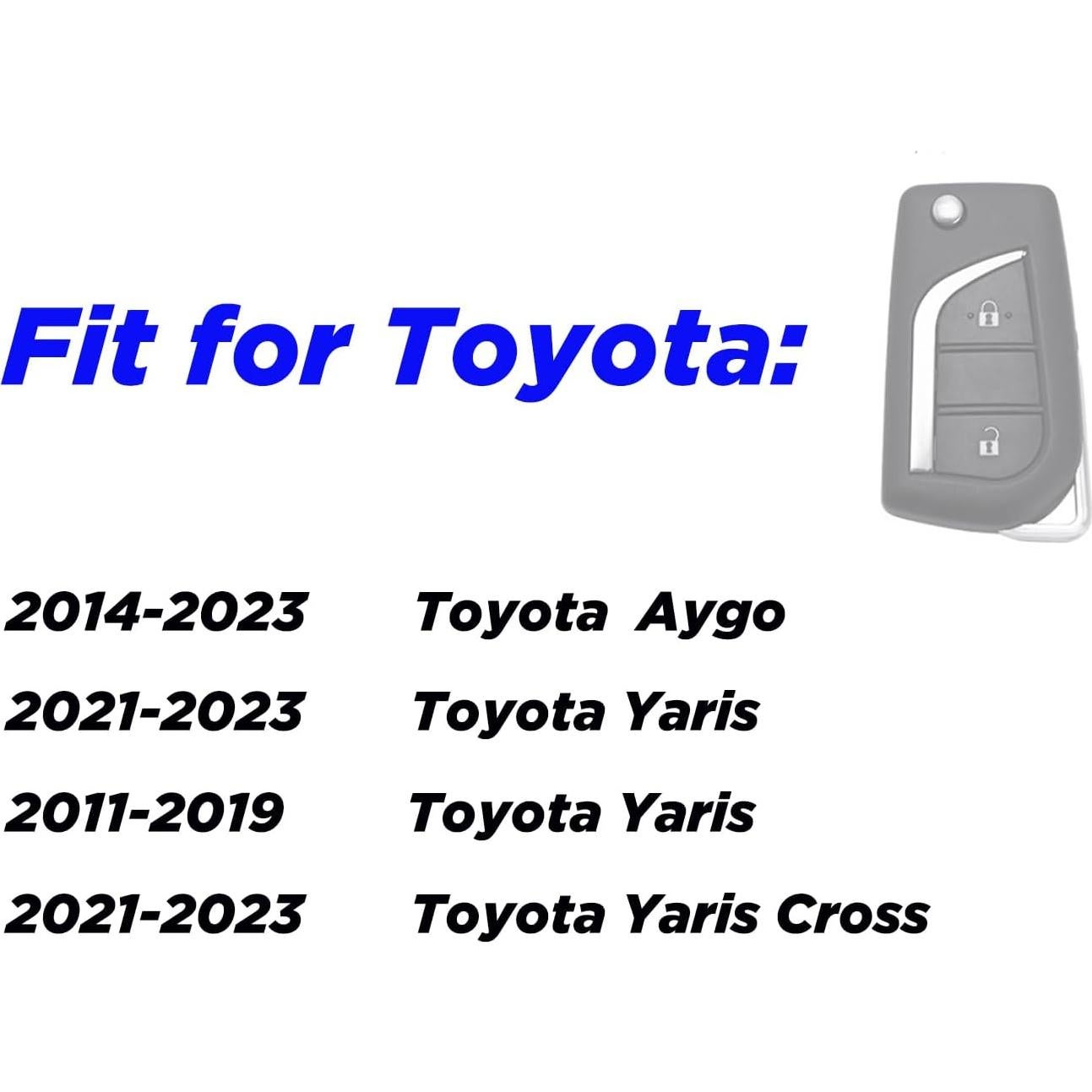 Funda de llavero Toyota Yaris 2011-2023 Silicona 2 botones