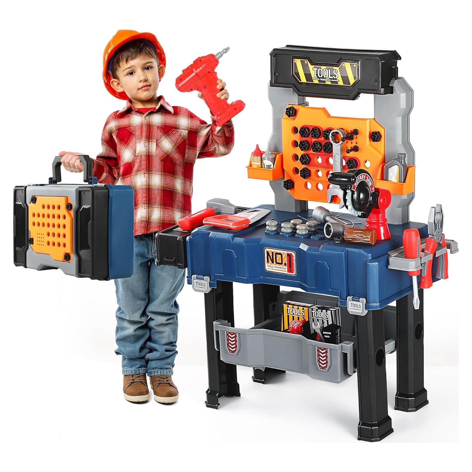 Banco de herramientas para niños Honeystar 65 piezas azul marino