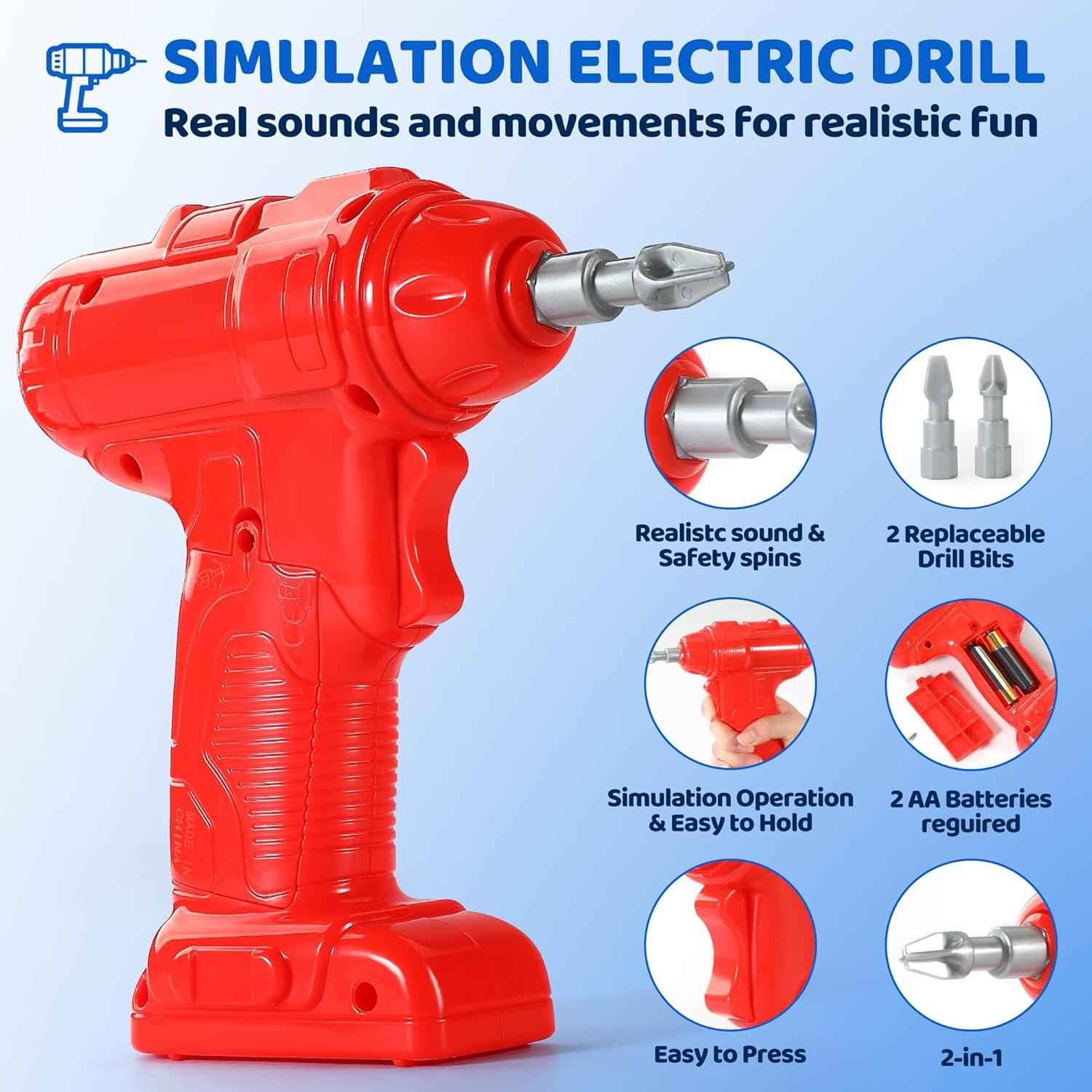 Banco de herramientas para niños Honeystar 65 piezas azul marino