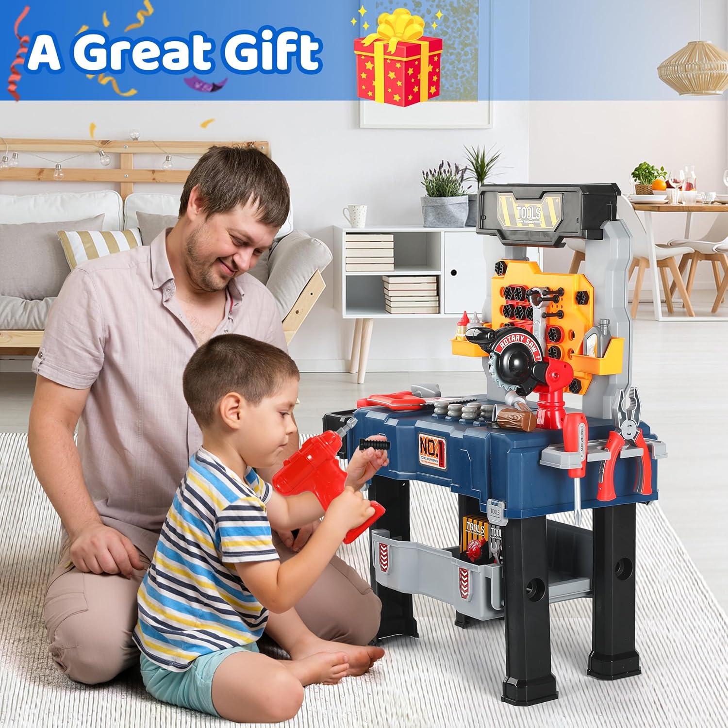 Banco de herramientas para niños Honeystar 65 piezas azul marino