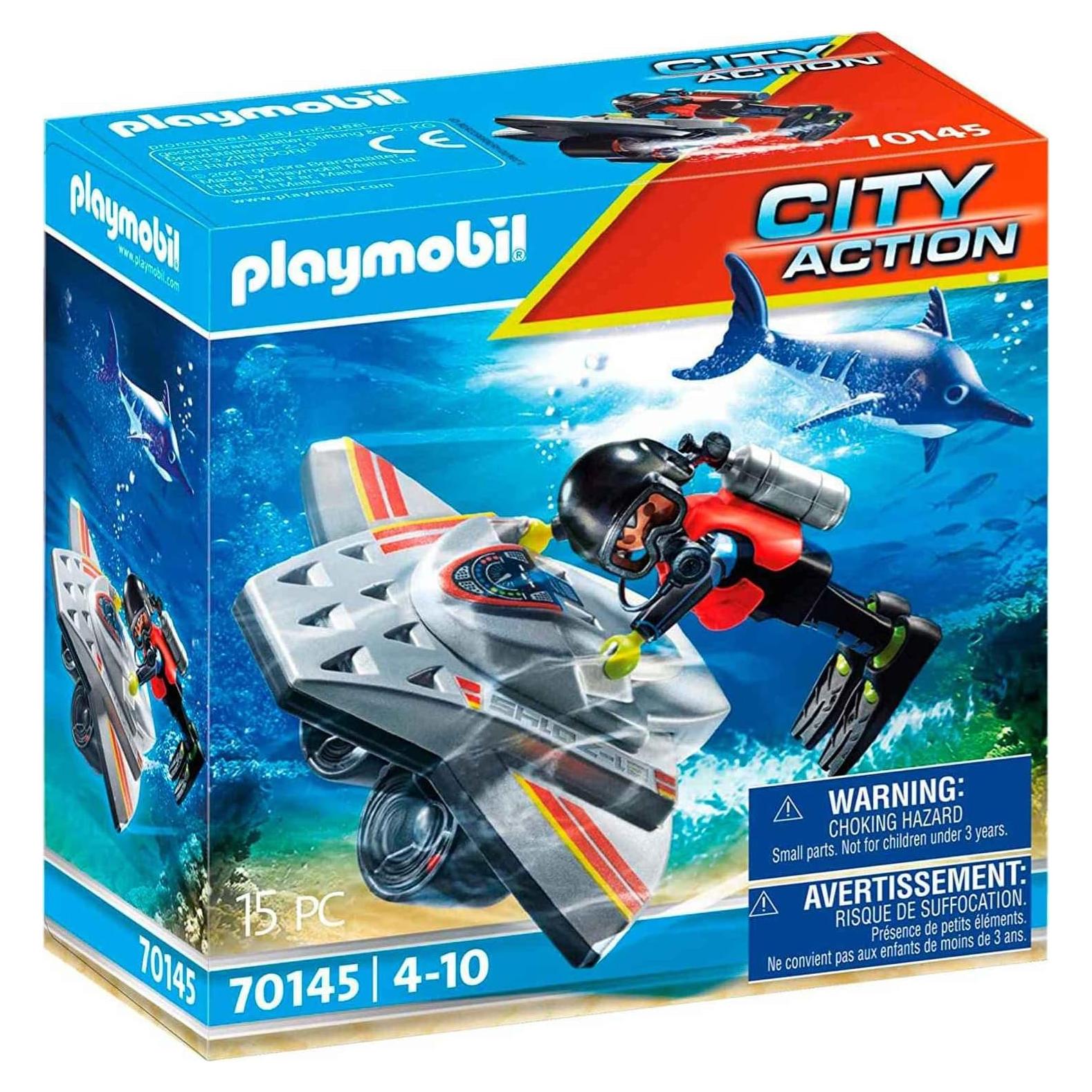 Scooter de Buceo PLAYMOBIL 70145 con Figura y Accesorios