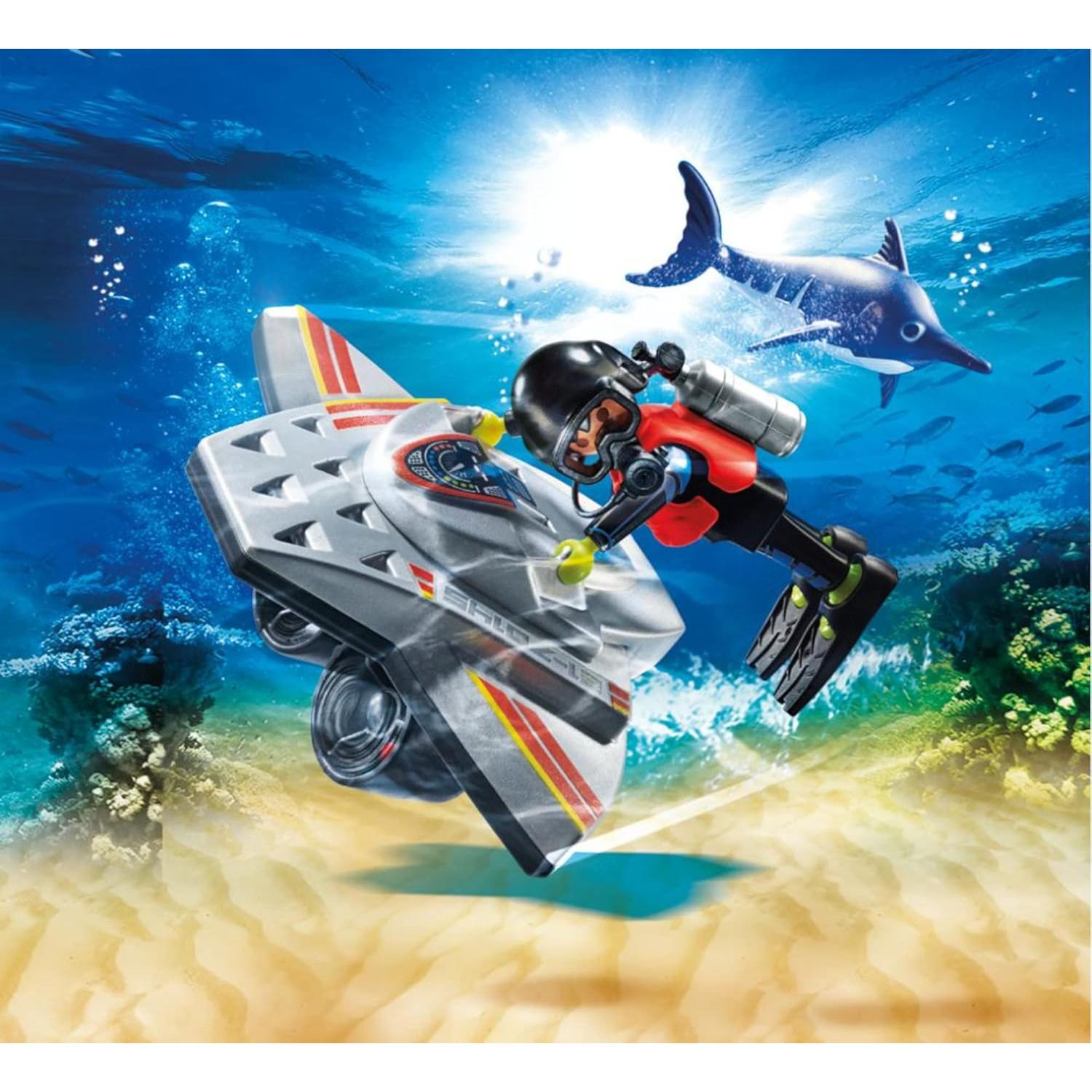 Scooter de Buceo PLAYMOBIL 70145 con Figura y Accesorios