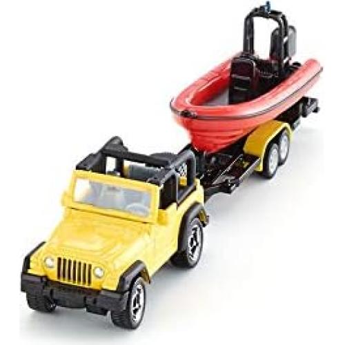 Siku 1658 Jeep con Barco Flotante y Remolque Desmontable