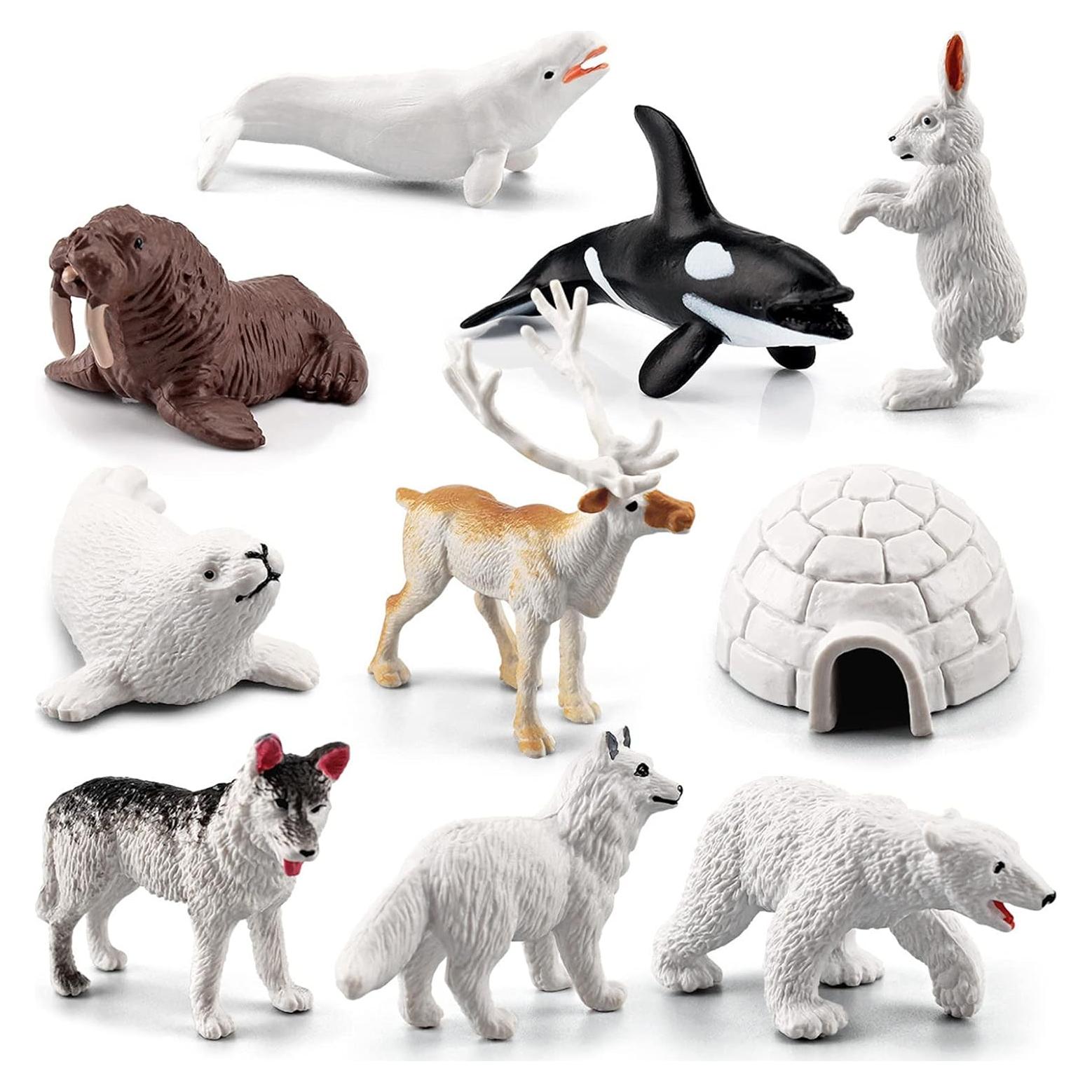 Set de 10 Figuras de Animales Árticos SCAHOW - Juguetes de Tundra