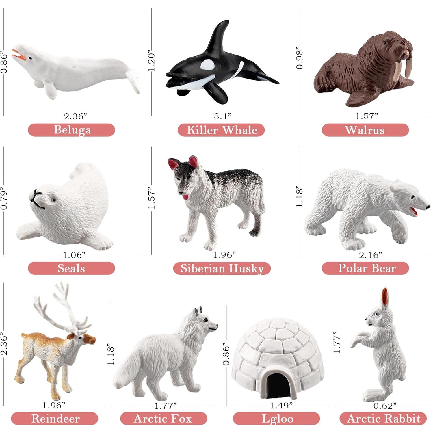 Set de 10 Figuras de Animales Árticos SCAHOW - Juguetes de Tundra