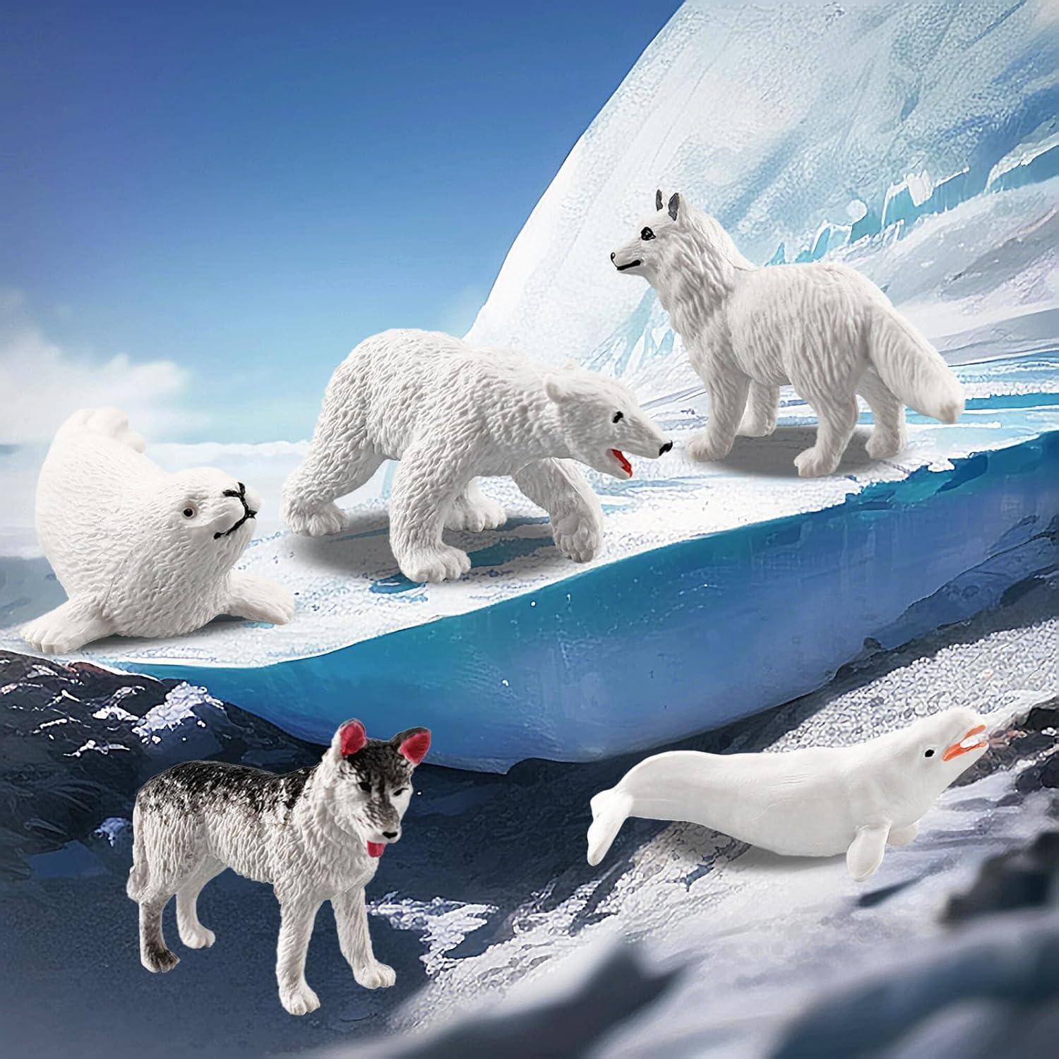 Set de 10 Figuras de Animales Árticos SCAHOW - Juguetes de Tundra