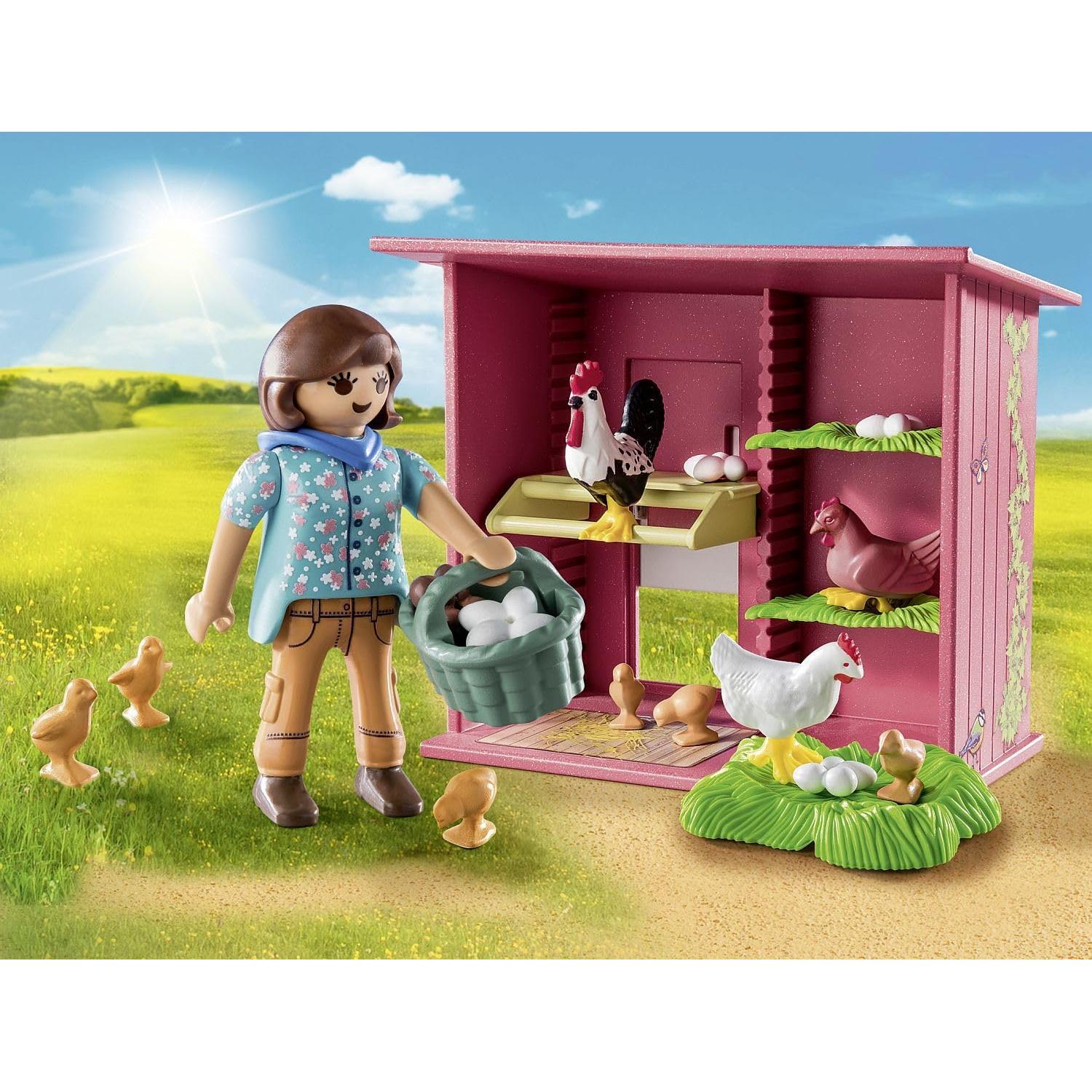 Casa de Gallinas Playmobil 71308 con Nidos y Huevos