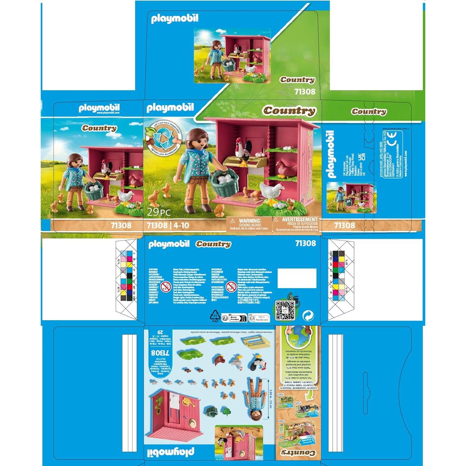 Casa de Gallinas Playmobil 71308 con Nidos y Huevos