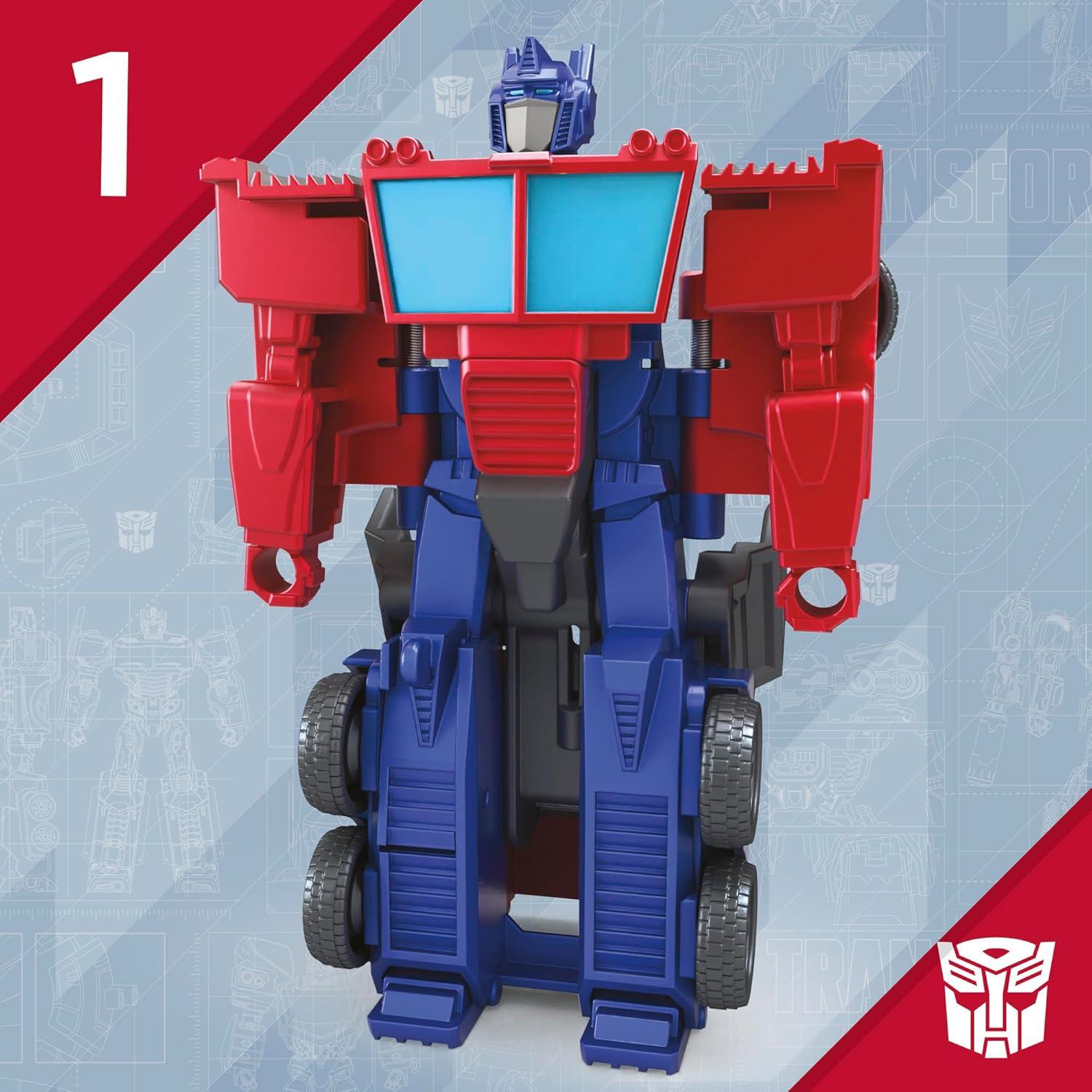 Transformers 1-Step Flip Heroes 3-Pack, 4-Inch Wheeljack, Bumblebee, and Optimus Prime Action Figures, Kids Easter Toys or Basket Stuffers, Age 6+