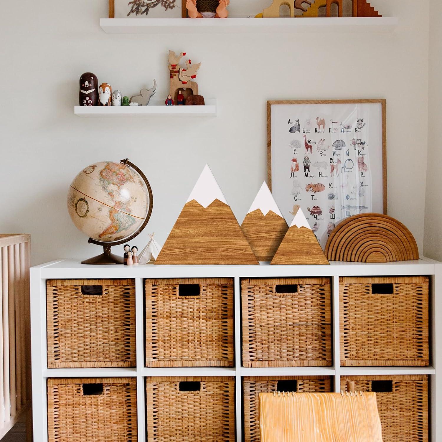 Decoración de Estante Maitys 3 Piezas Madera Beige