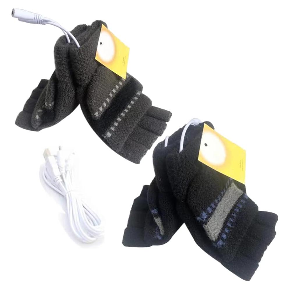 Guantes Calentados USB Kbinter para Invierno - Mitad de Dedo