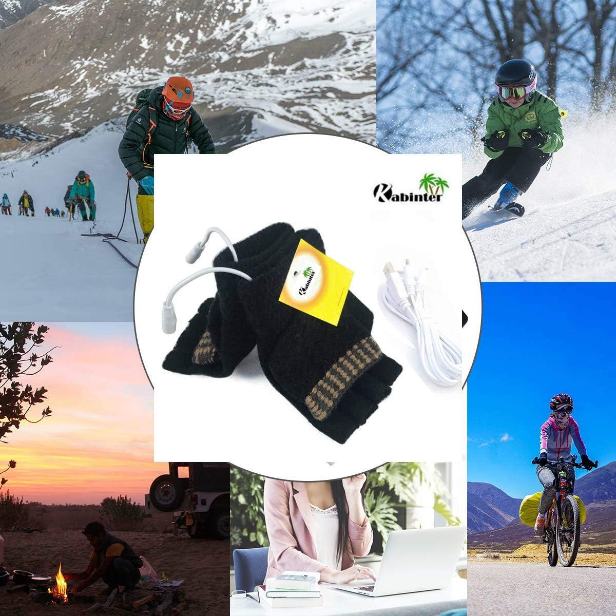 Guantes Calentados USB Kbinter para Invierno - Mitad de Dedo
