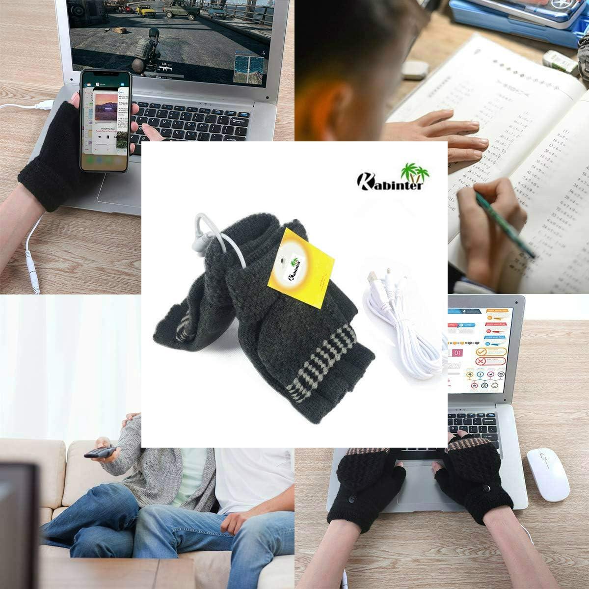 Guantes Calentados USB Kbinter para Invierno - Mitad de Dedo