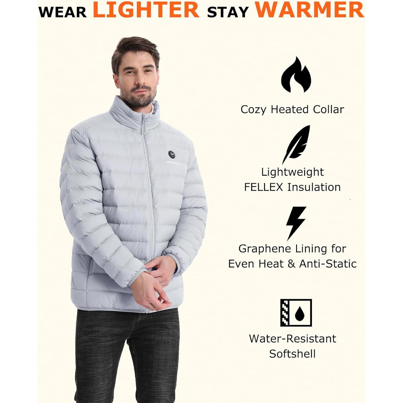 Chaqueta Térmica Ligera Venustas para Hombre 6 Zonas Calor