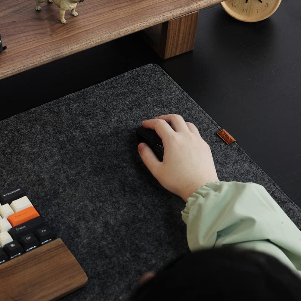 Alfombrilla de escritorio antideslizante Bright Stone 70x30cm Fieltro Negro