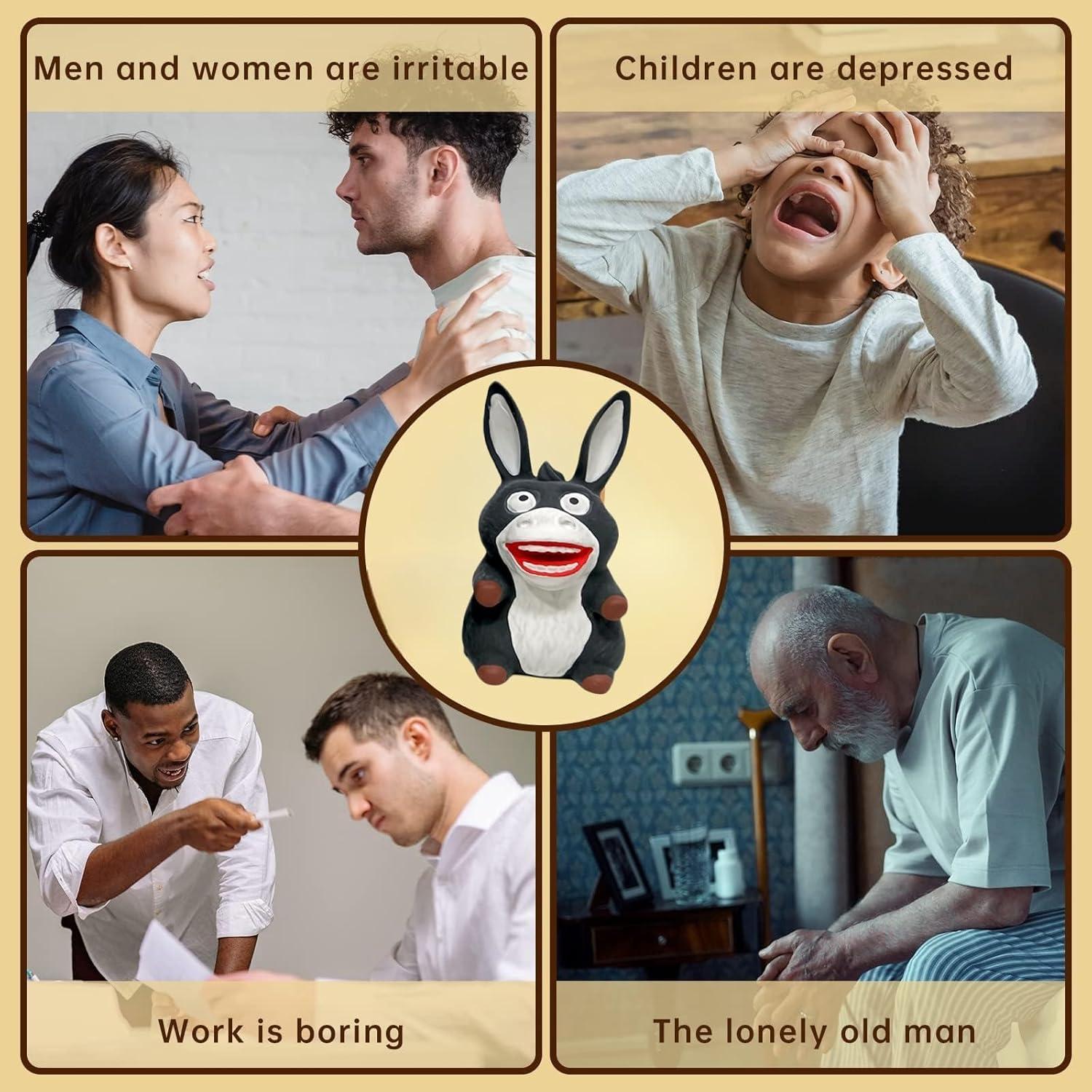 Juguete antiestrés Burro de Boca Grande SUPIN - Gris