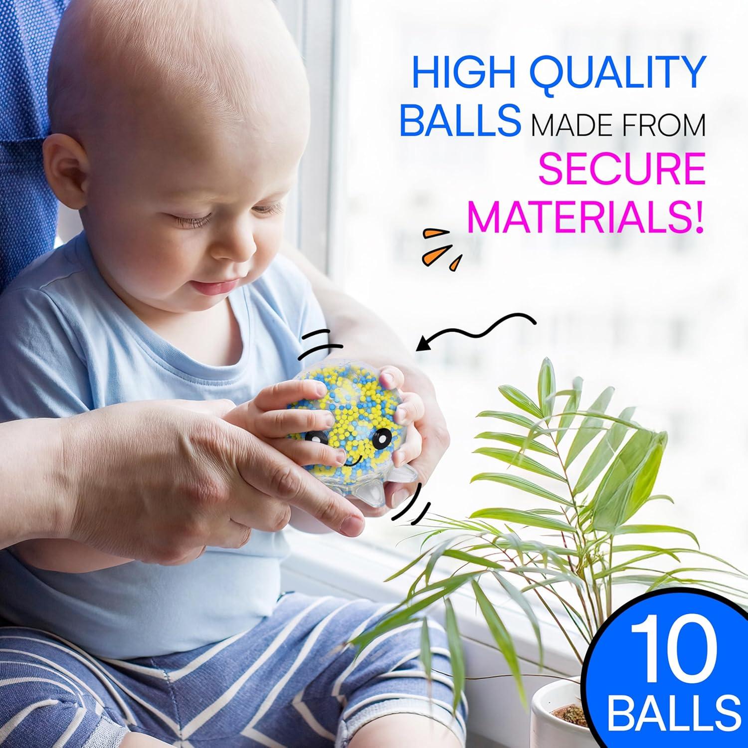 Set de 10 Pelotas Squishy Pulpo Neliblu - Antiestrés Multicolor