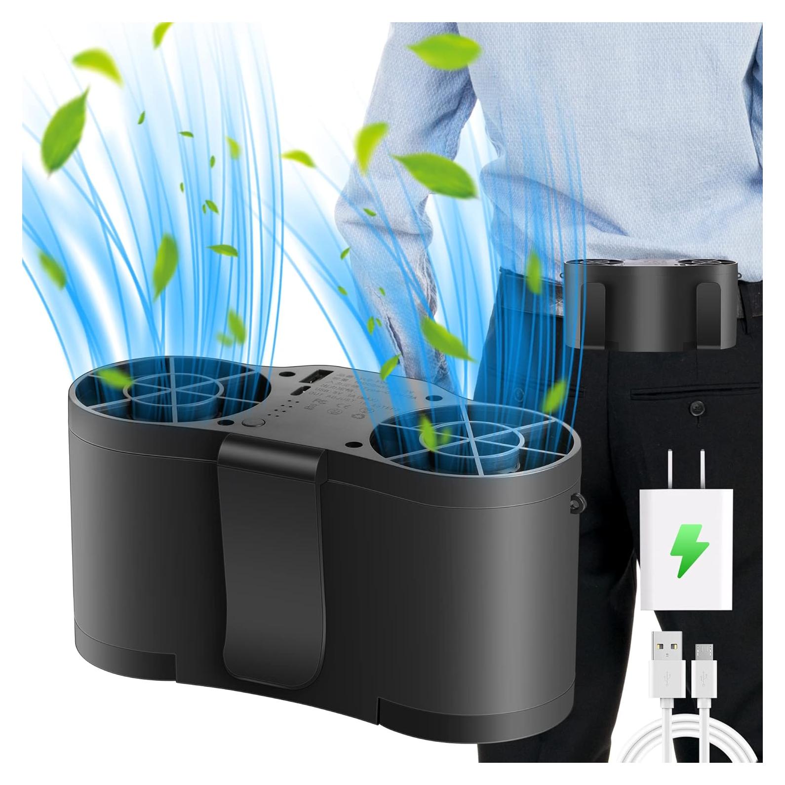 Ventilador de Cintura Lvkakmox 15000mAh 4 Velocidades Portátil