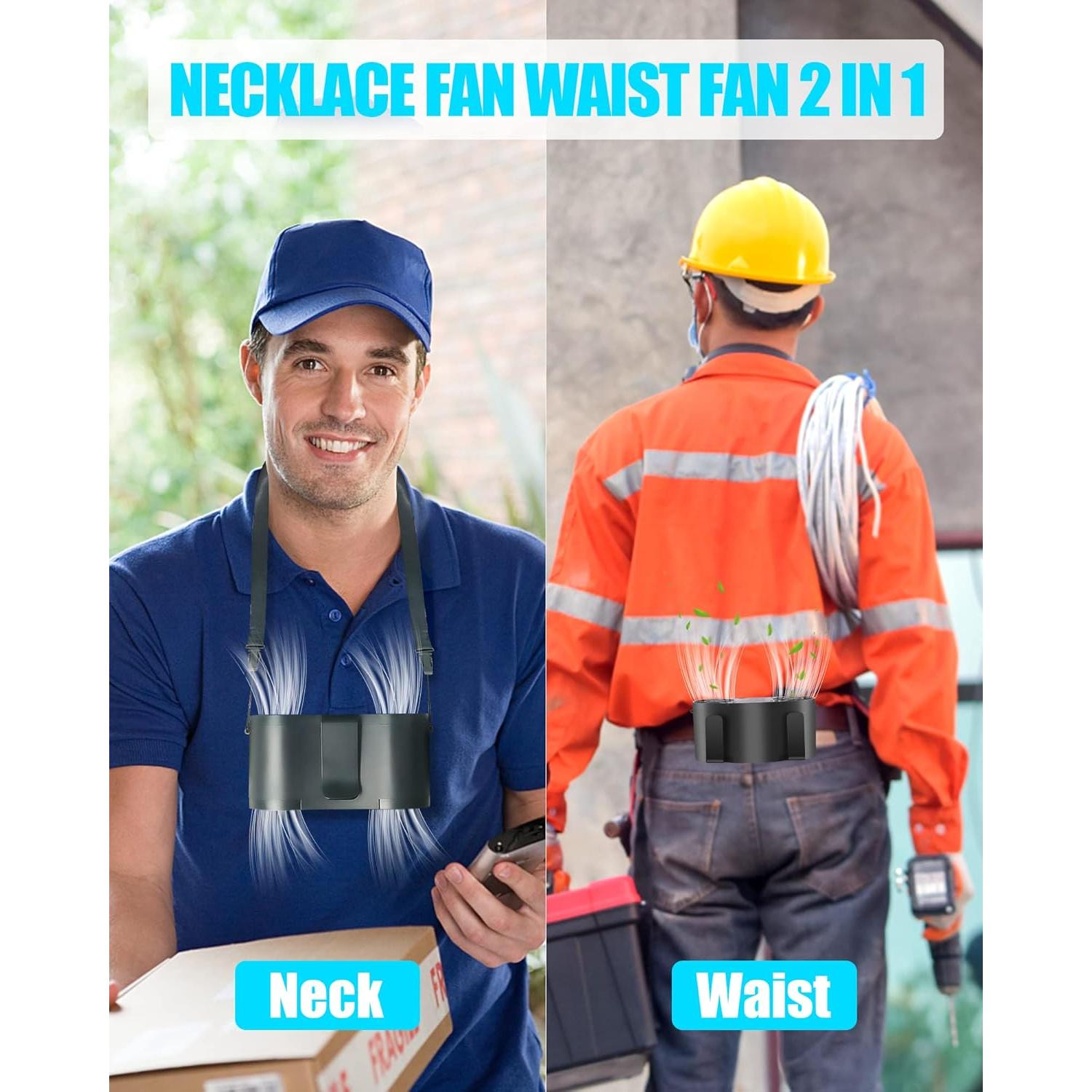 Ventilador de Cintura Lvkakmox 15000mAh 4 Velocidades Portátil