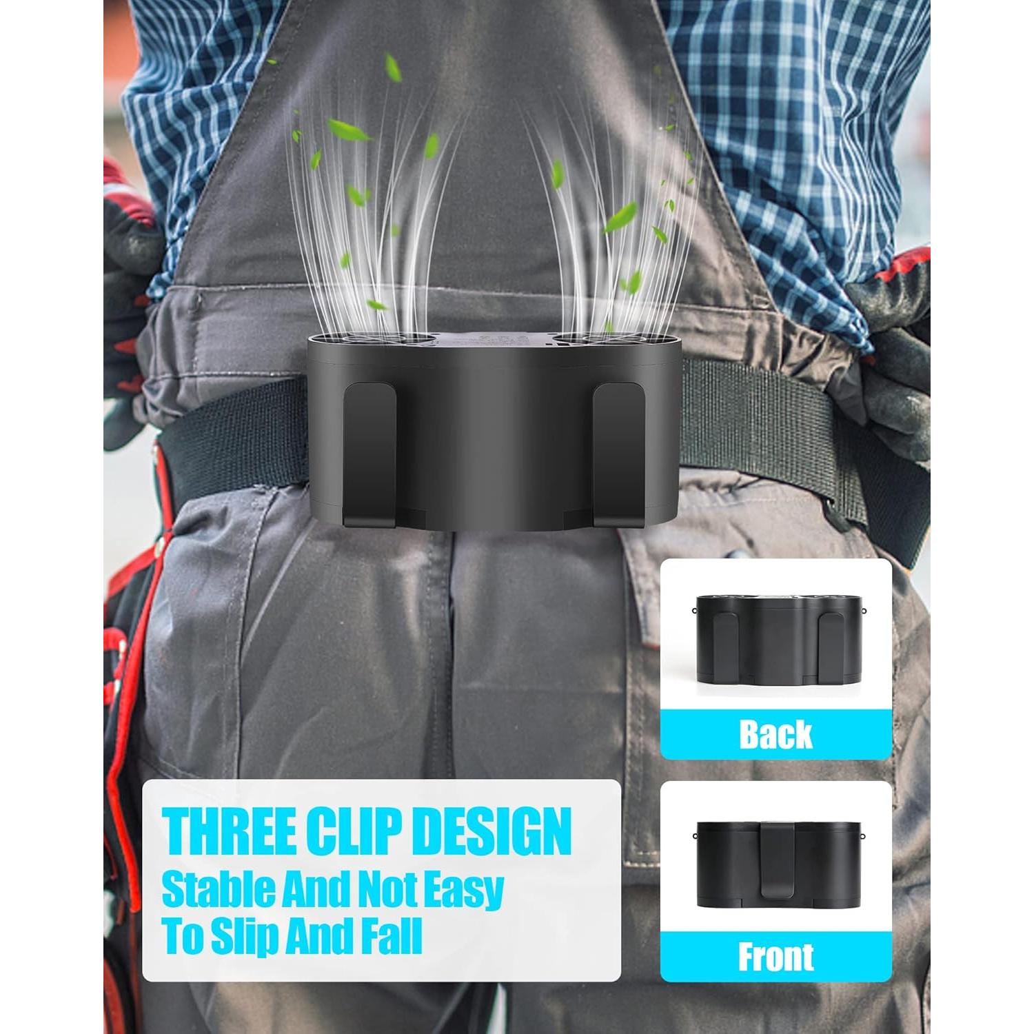 Ventilador de Cintura Lvkakmox 15000mAh 4 Velocidades Portátil