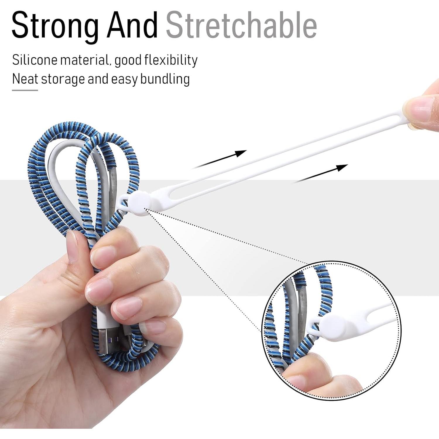 Sujetadores de Cable de Silicona Nuanchu 40 Pcs Ajustables 10.6 cm