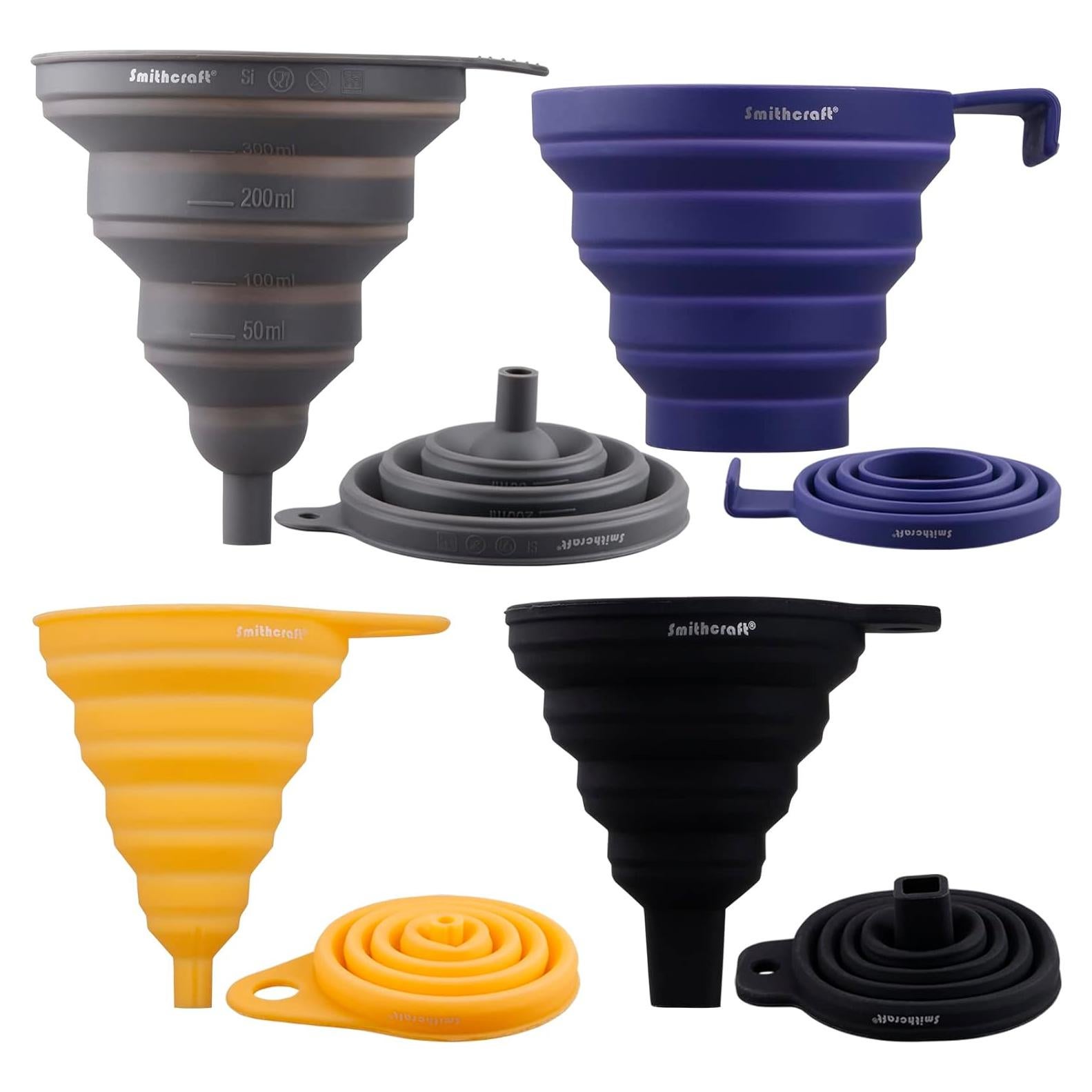 Juego de 4 Embudos Plegables de Silicona Smithcraft - Cocina